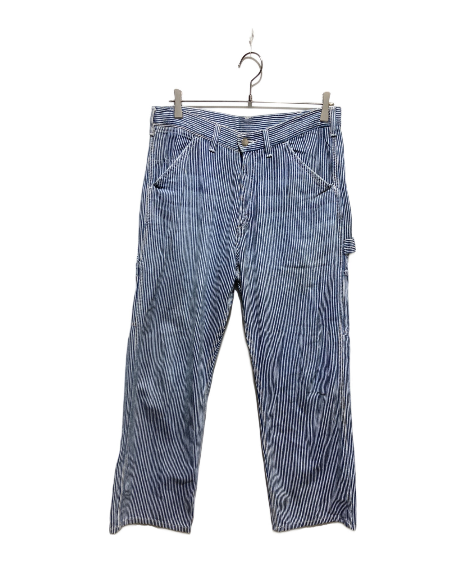 【希少】00s カーハート ヒッコリー チョアコート L 日本企画 美品 廃盤 Carhartt Hickory Denim Coverall Jacket Chore Coat Noliner L Made