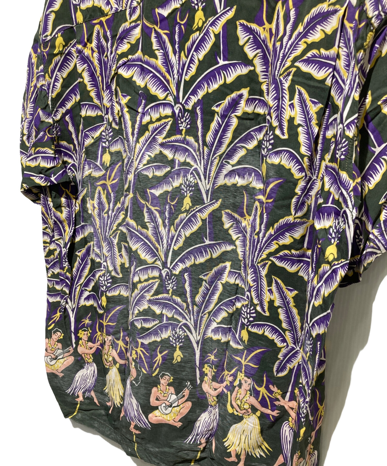 OLD STUSSY レーヨンシャツ 総柄 アロハ 黒 STUSSY（ステューシー） シャツ 半袖 メンズ Hawaiian Pattern