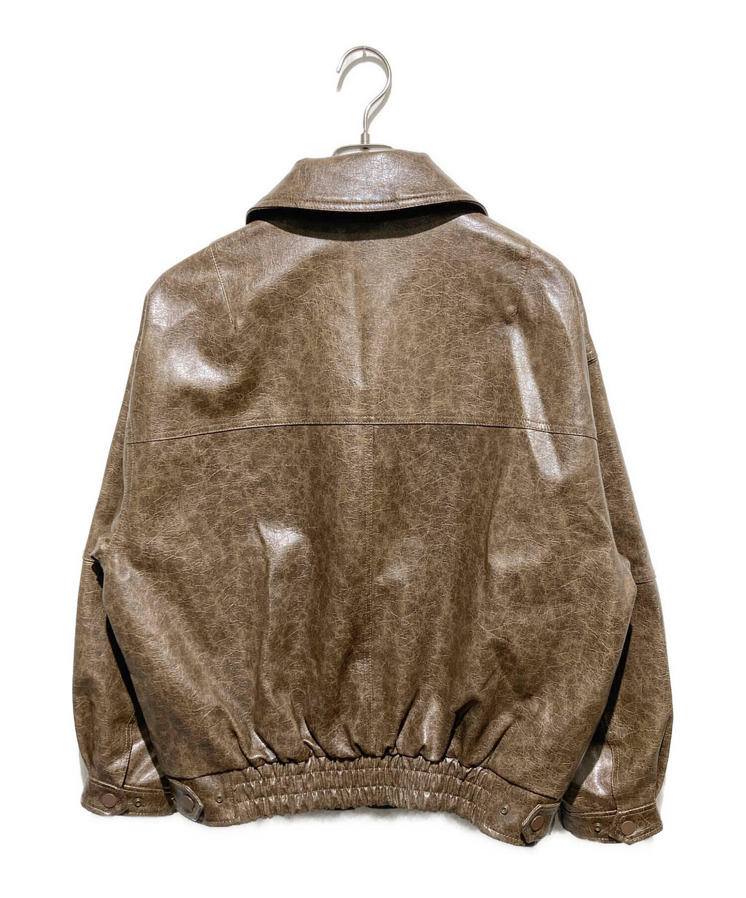 セール中！SLY FAUX LEATHER ZIP UP ブルゾン 中古・古着通販】SLY (スライ) FAUX LEATHER ZIP UP ブルゾン ブラウン