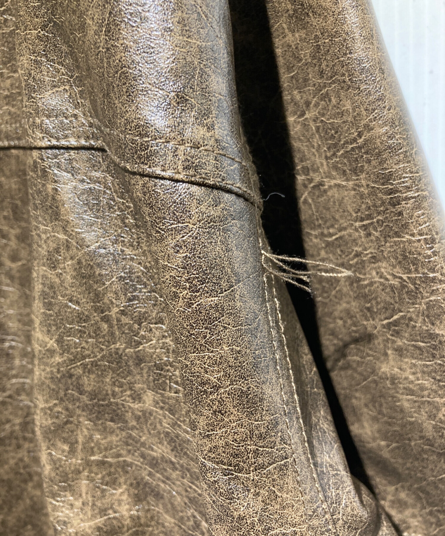 中古・古着通販】SLY (スライ) FAUX LEATHER ZIP UP ブルゾン ブラウン