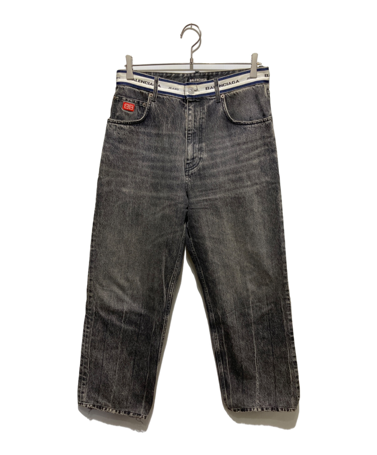 BALENCIAGA UNIFIT デニム グレー XS 中古・古着通販】BALENCIAGA UNIFIT (バレンシアガ) 21SS ウエストロゴ