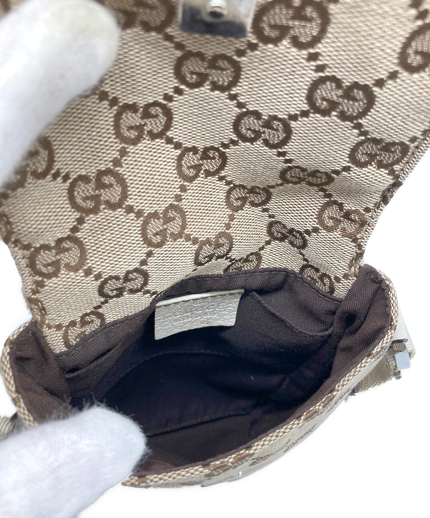 中古・古着通販】GUCCI (グッチ) GGキャンバスミニショルダーポーチ 