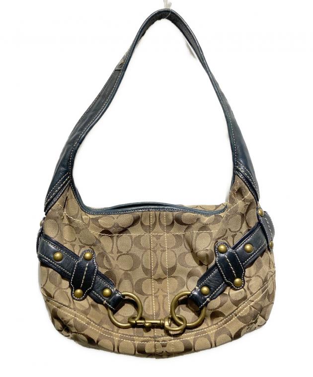 COACH コーチ ワンショルダーバッグ ホーボー シグネチャー レザー y2k 中古・古着通販】COACH (コーチ) y2k シグネチャー ホーボーワン