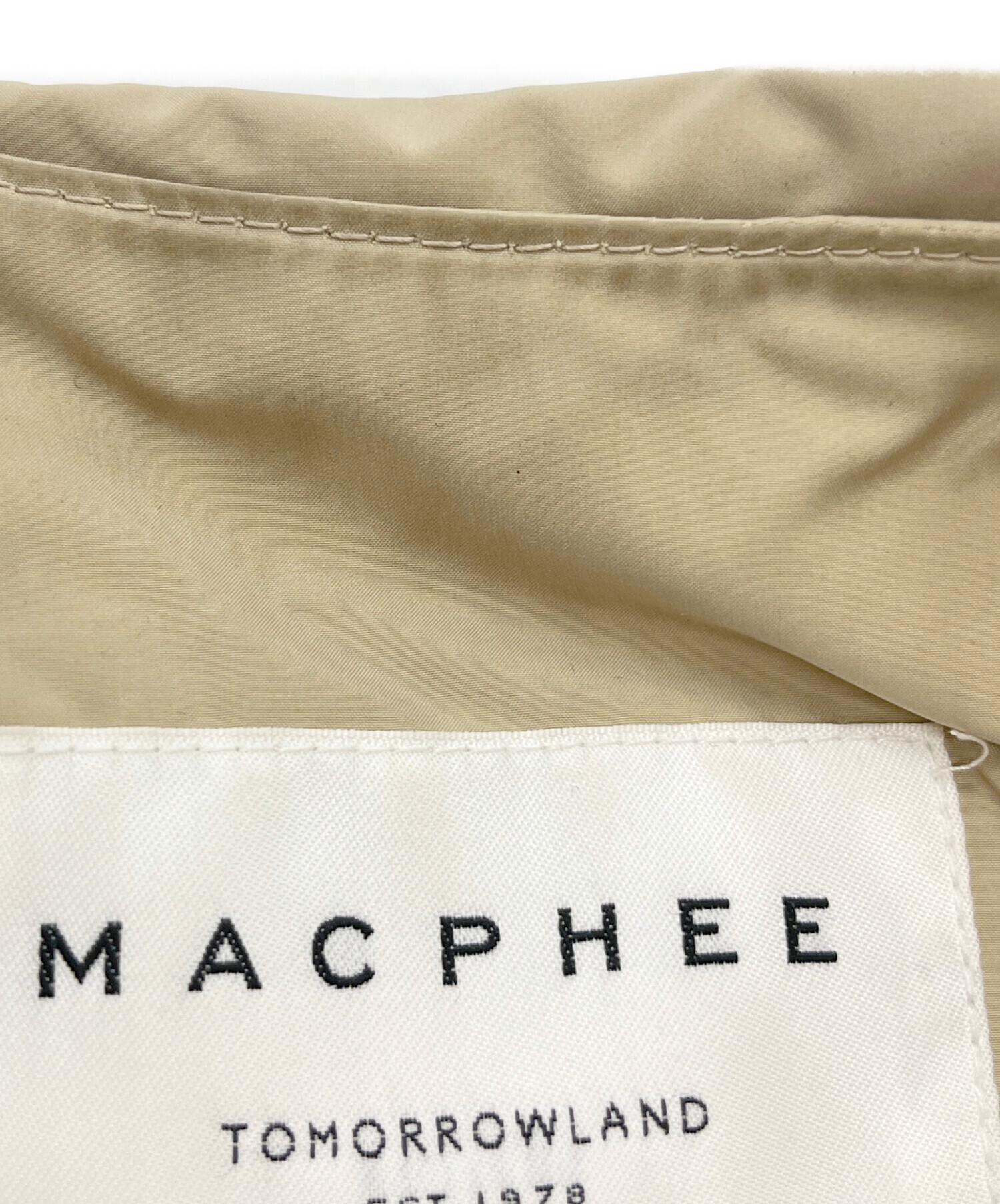 中古・古着通販】MACPHEE (マカフィー) ダウンジャケット ベージュ 