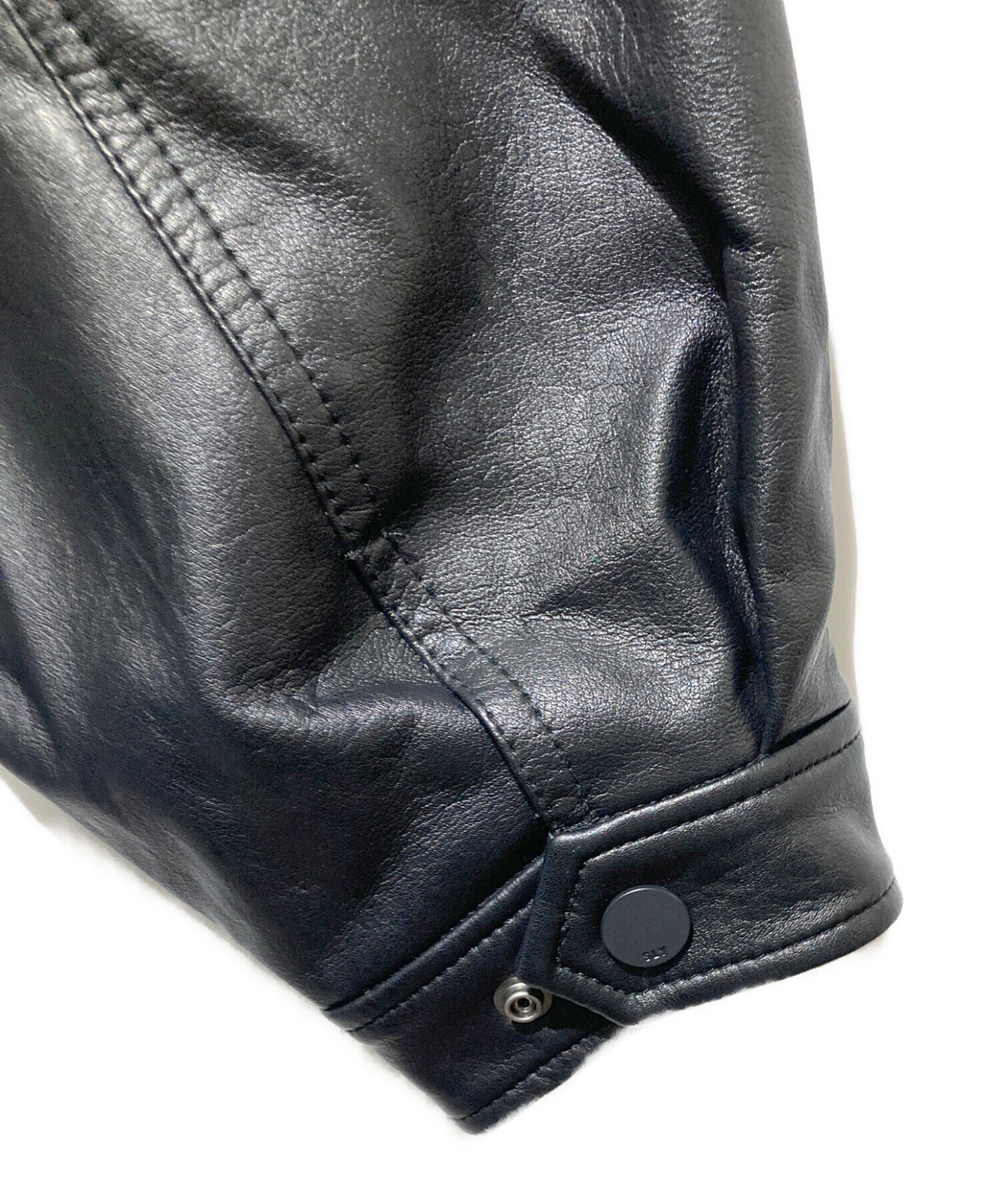 中古・古着通販】SLY (スライ) FAUX LEATHER ZIP UP ブルゾン ブラック