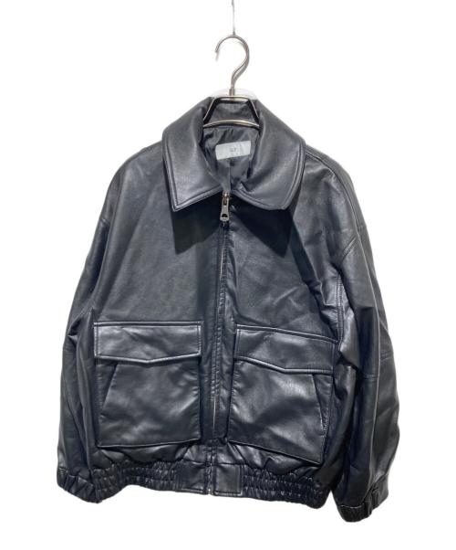 中古・古着通販】SLY (スライ) FAUX LEATHER ZIP UP ブルゾン ブラック