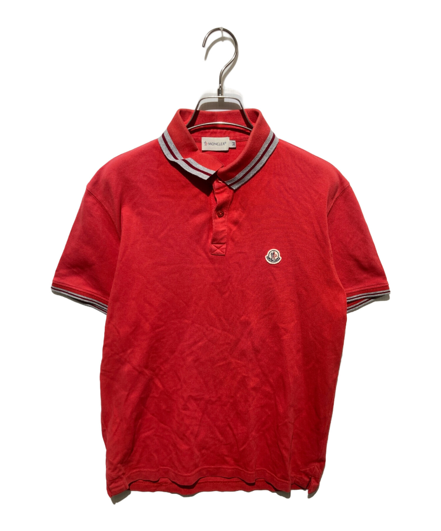 中古・古着通販】MONCLER (モンクレール) ポロシャツ レッド サイズ:M