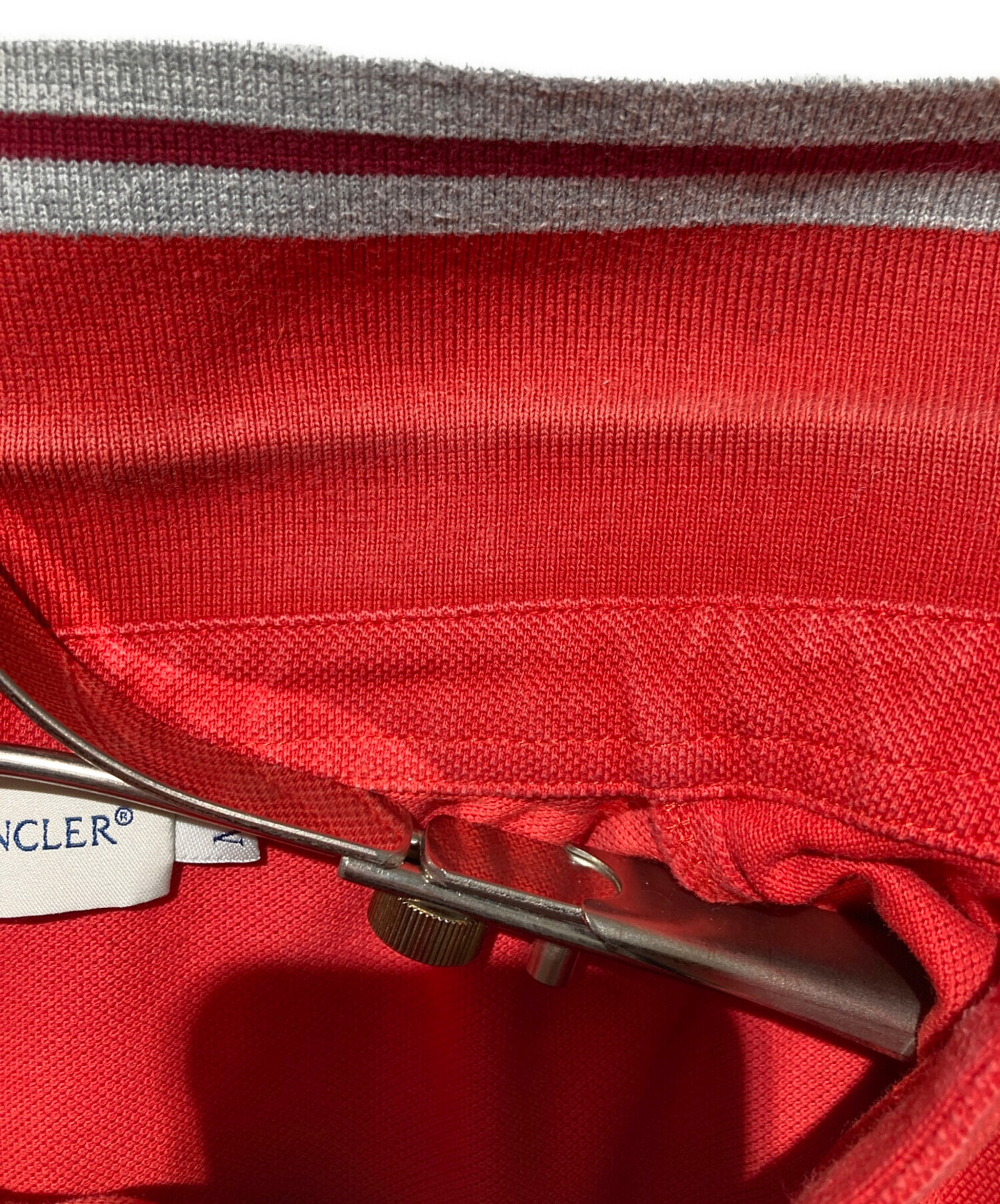 中古・古着通販】MONCLER (モンクレール) ポロシャツ レッド サイズ:M