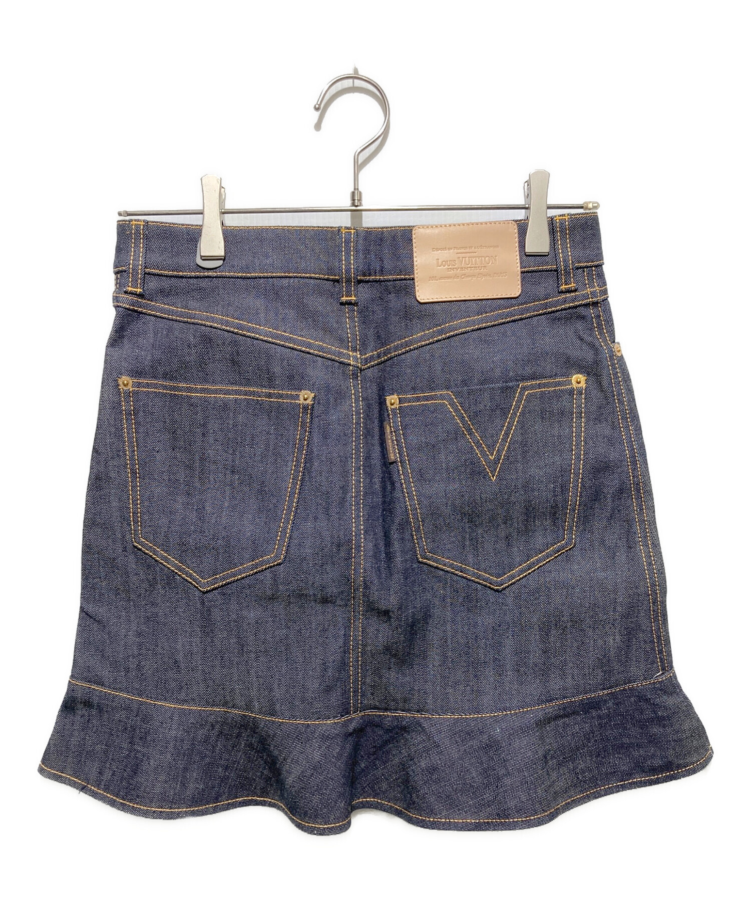 【美品】ルイヴィトン　デニムフレアミニスカート 中古・古着通販】LOUIS VUITTON (ルイ ヴィトン) モノグラムプリント