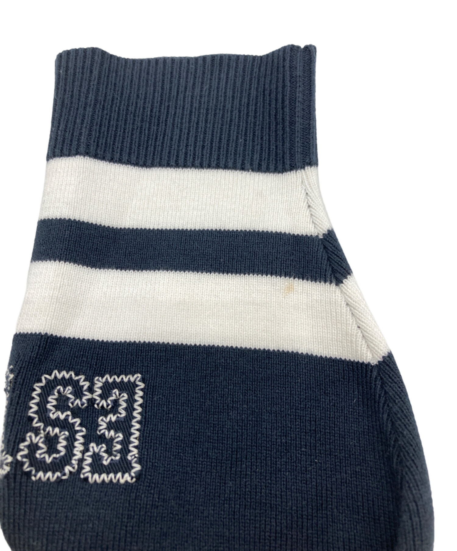 VALENTINO ヴァレンティノ レース 切り替え ネイビー ニット VALENTINO