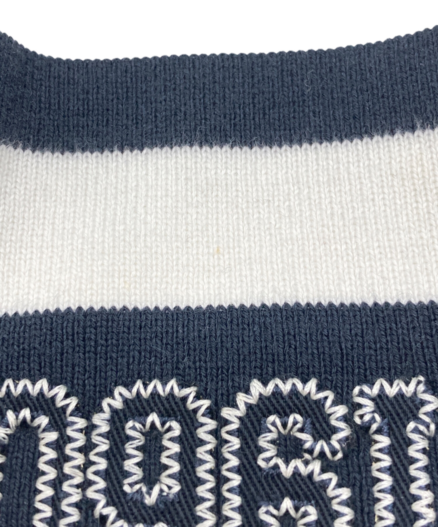 VALENTINO ヴァレンティノ レース 切り替え ネイビー ニット VALENTINO