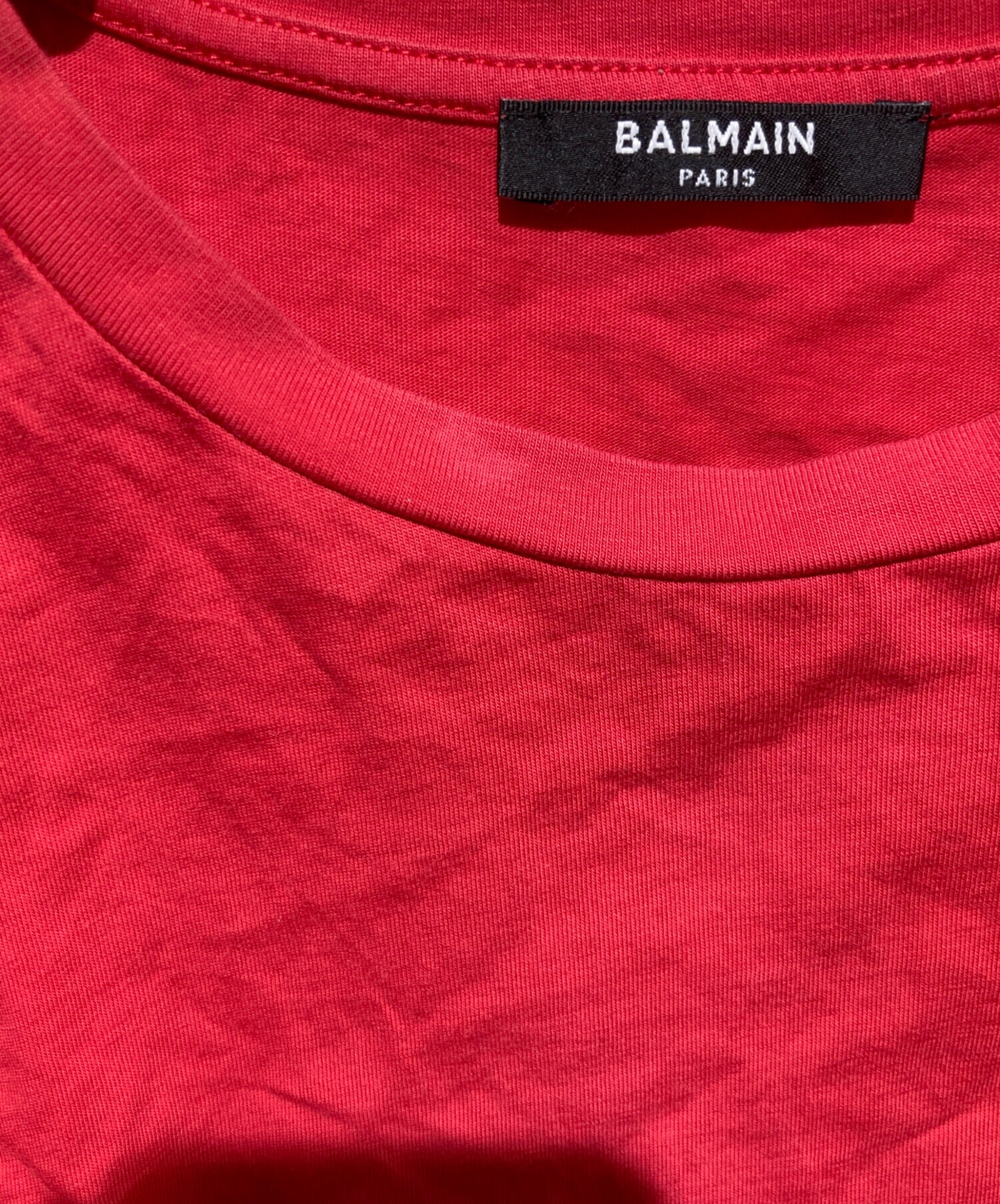 中古・古着通販】BALMAIN (バルマン) クロップドtシャツ レッド サイズ 