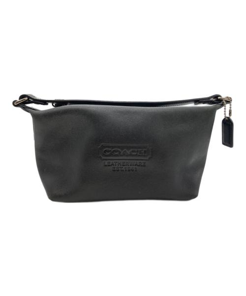 あみり COACH ブラック レザーポーチ 新品未使用 中古・古着通販】COACH (コーチ) レザーポーチ ブラック｜ブランド