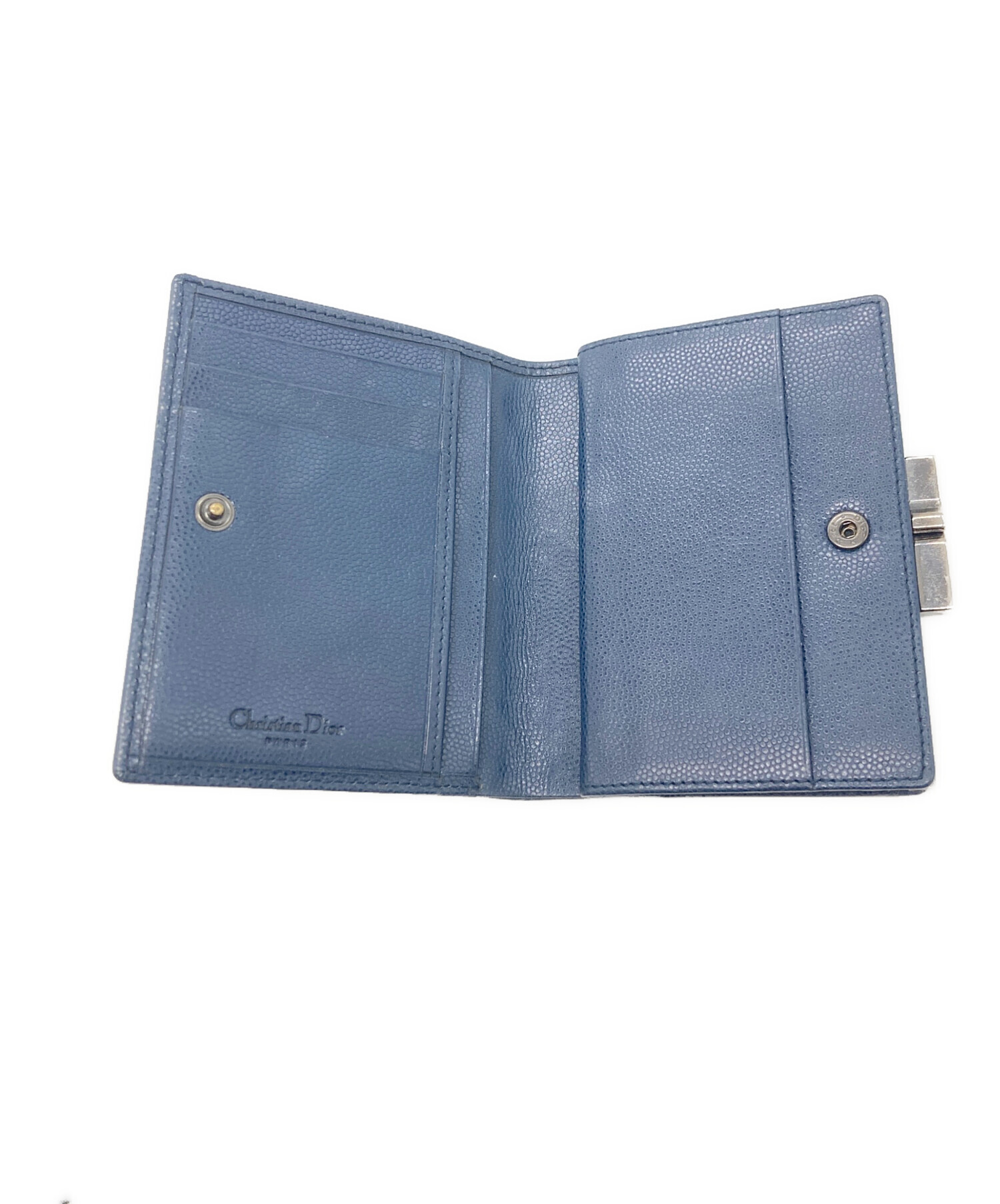Christian Dior クリスチャンディオール 二つ折り財布 ネイビー 中古・古着通販】Christian Dior (クリスチャン ディオール) 2つ折り