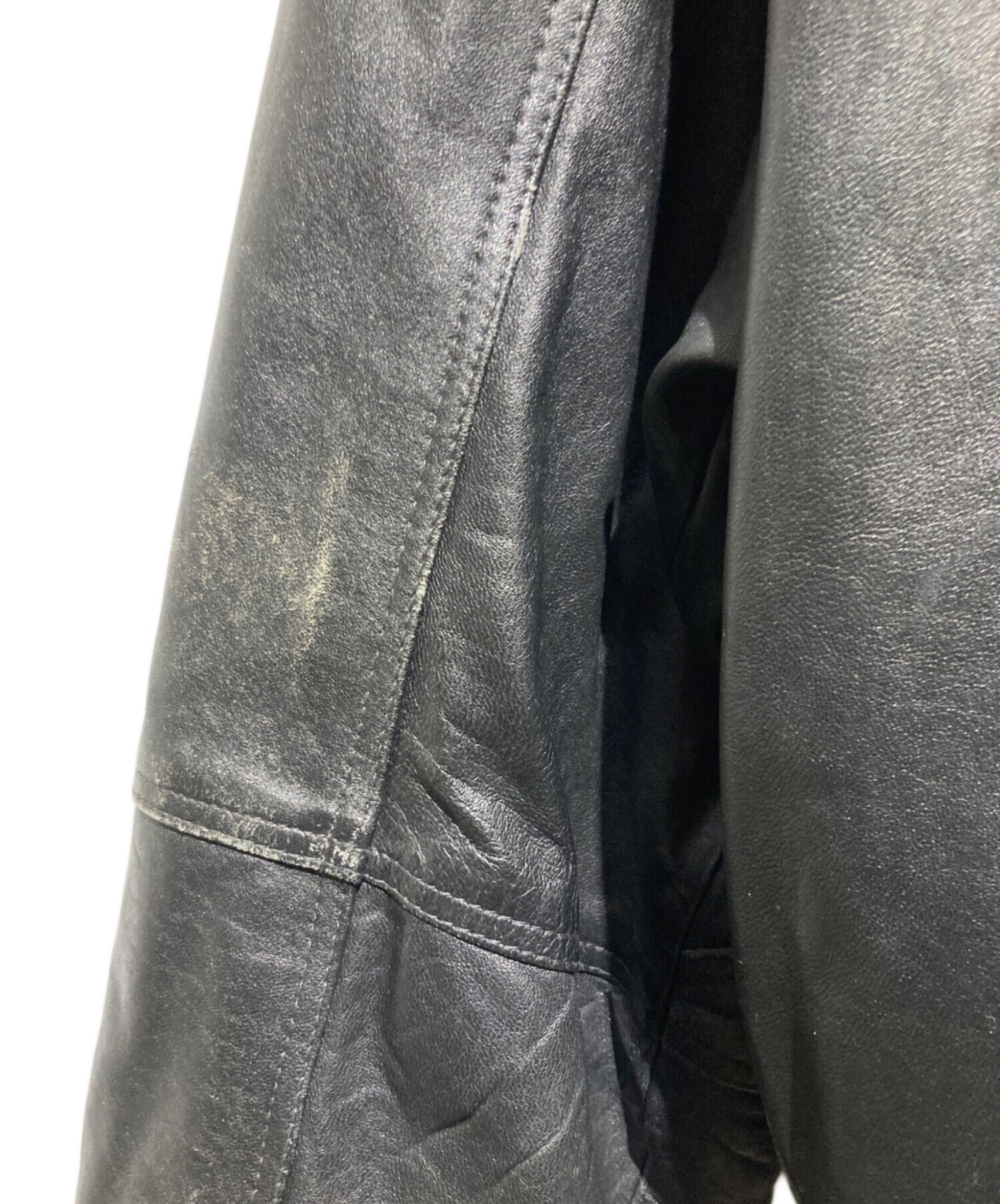 Euro vintageレザーボンバージャケットアッシュグレー革ジャンユーロ古着 中古・古着通販】EURO VINTAGE (ユーロヴィンテージ) 裏総柄レザー