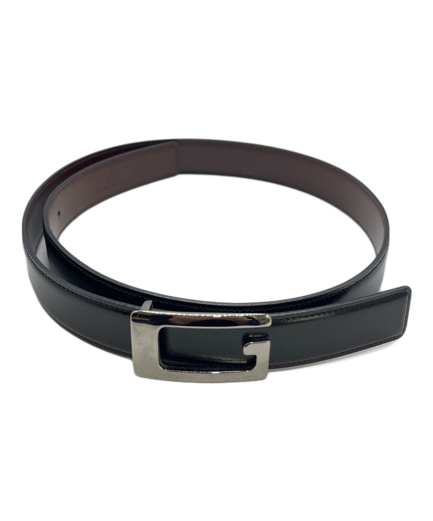 中古・古着通販】GUCCI (グッチ) Gバックルリバーシブルベルト