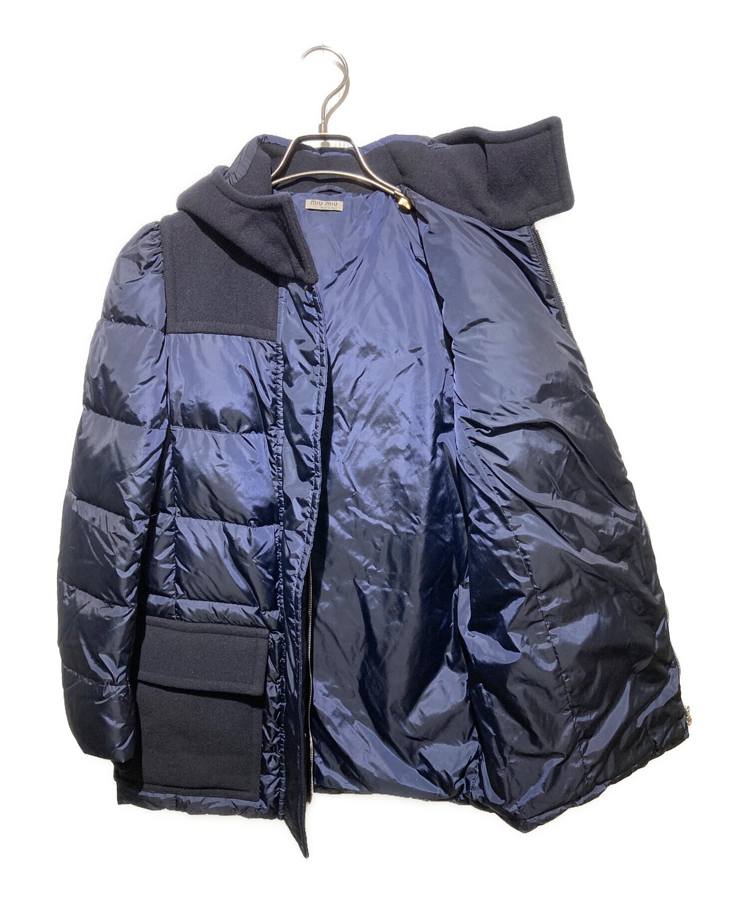 中古・古着通販】MIU MIU (ミュウミュウ) ウール切り替えフード付き