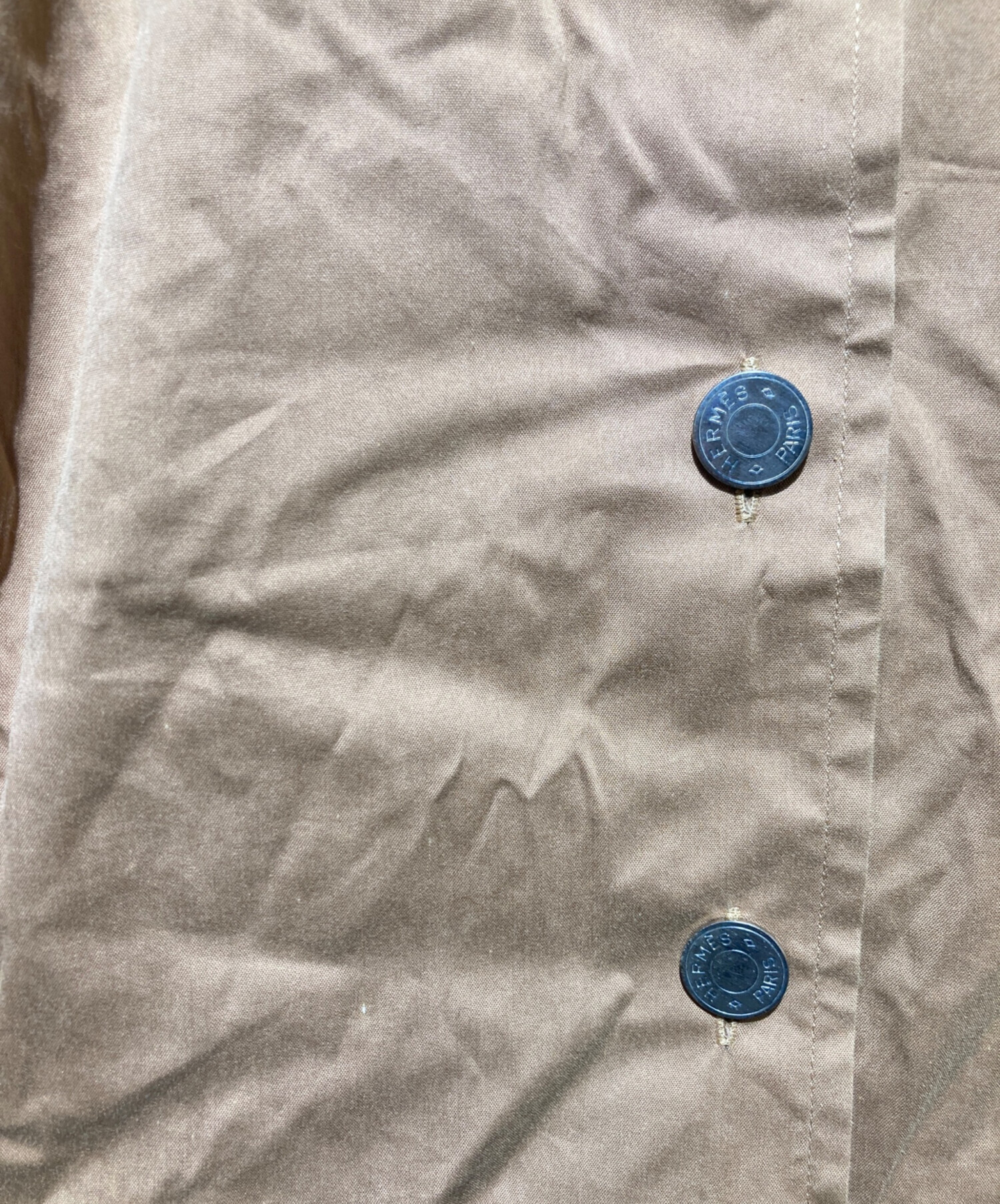 中古・古着通販】HERMES (エルメス) セリエボタン半袖シャツ ブラウン