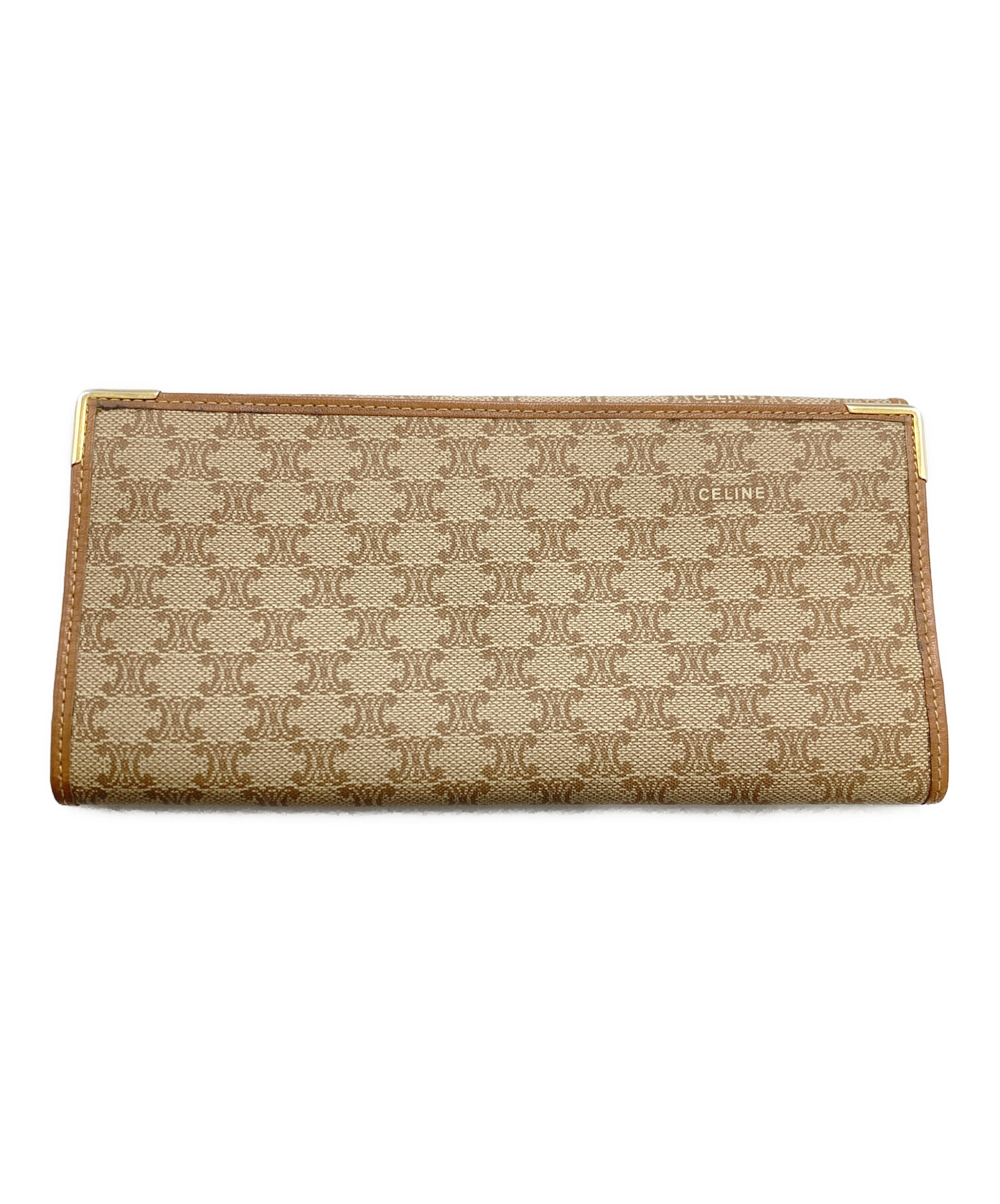 中古・古着通販】CELINE (セリーヌ) マカダム柄長財布 ベージュ