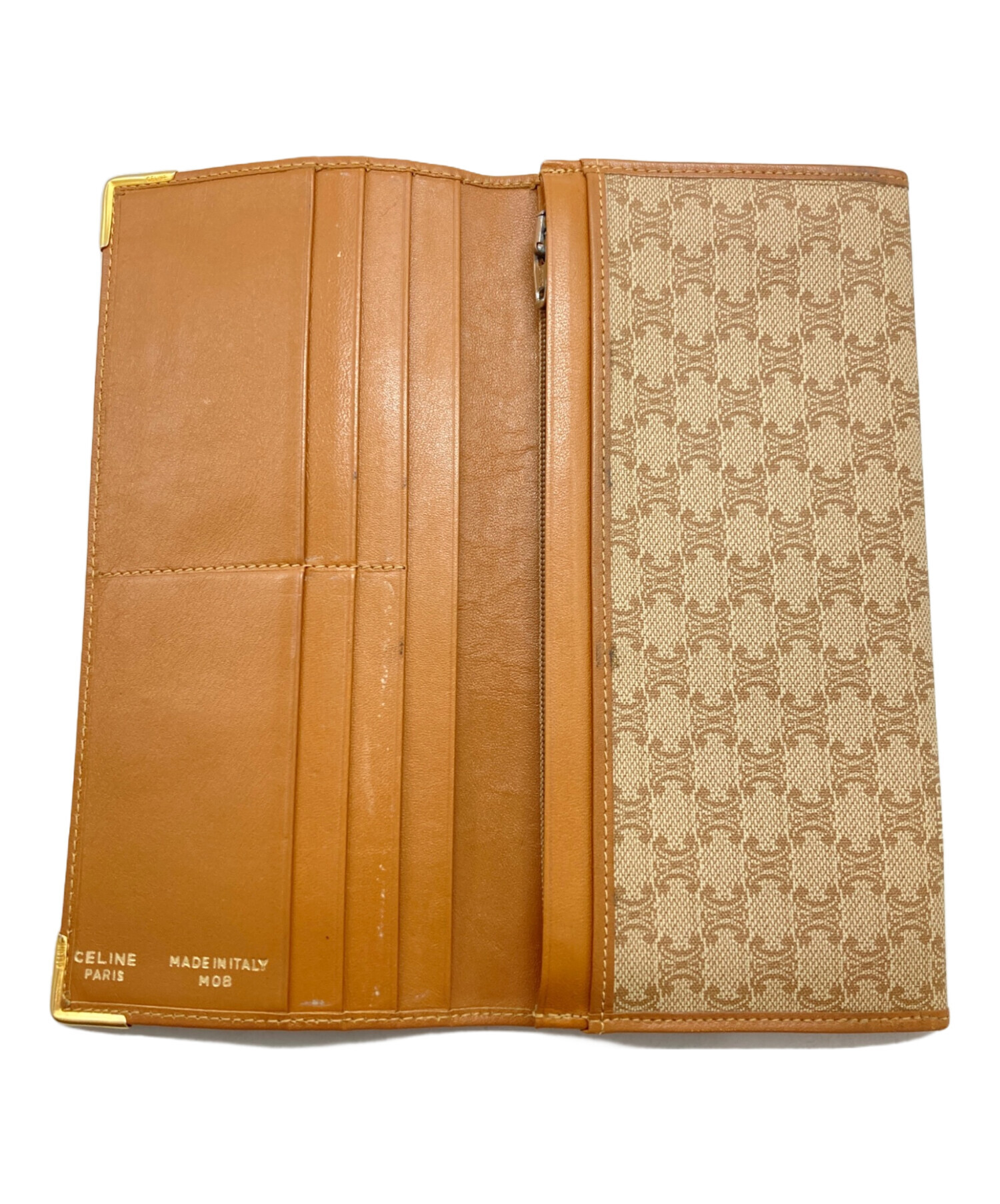 中古・古着通販】CELINE (セリーヌ) マカダム柄長財布 ベージュ