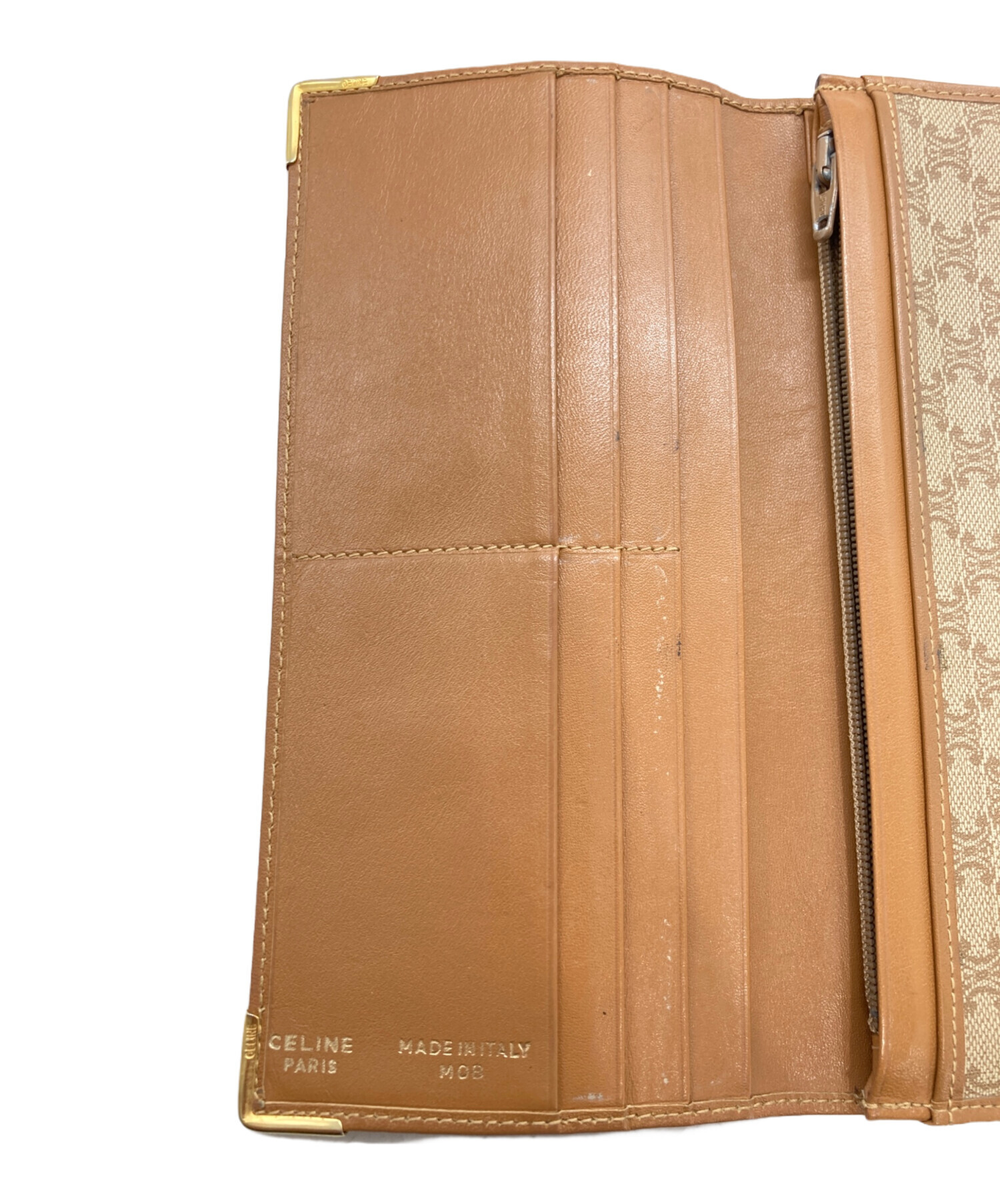 中古・古着通販】CELINE (セリーヌ) マカダム柄長財布 ベージュ