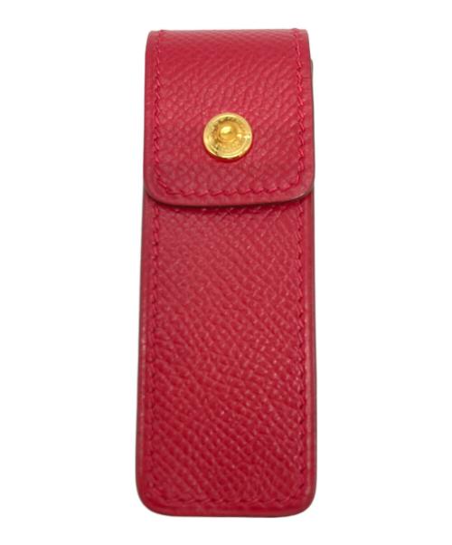エルメスリップケース2個＋レザーケース 中古・古着通販】HERMES (エルメス) リップケース レッド｜ブランド