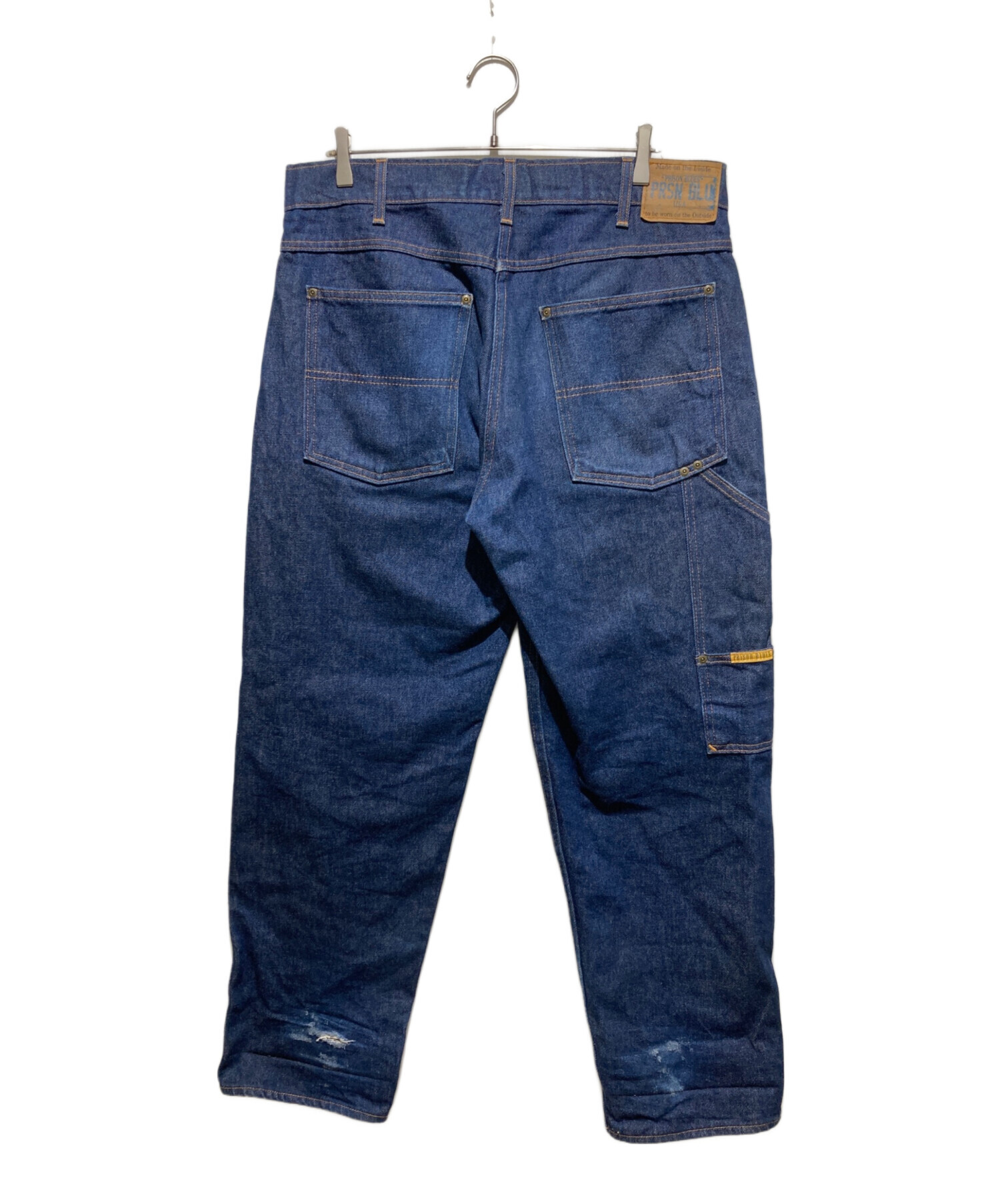 PRSN BLU(プリズンブルー) ジップフライ ダブルニー デニムパンツ 中古・古着通販】PRSN BLU (プリズンブルース) ダブルニーデニムパンツ
