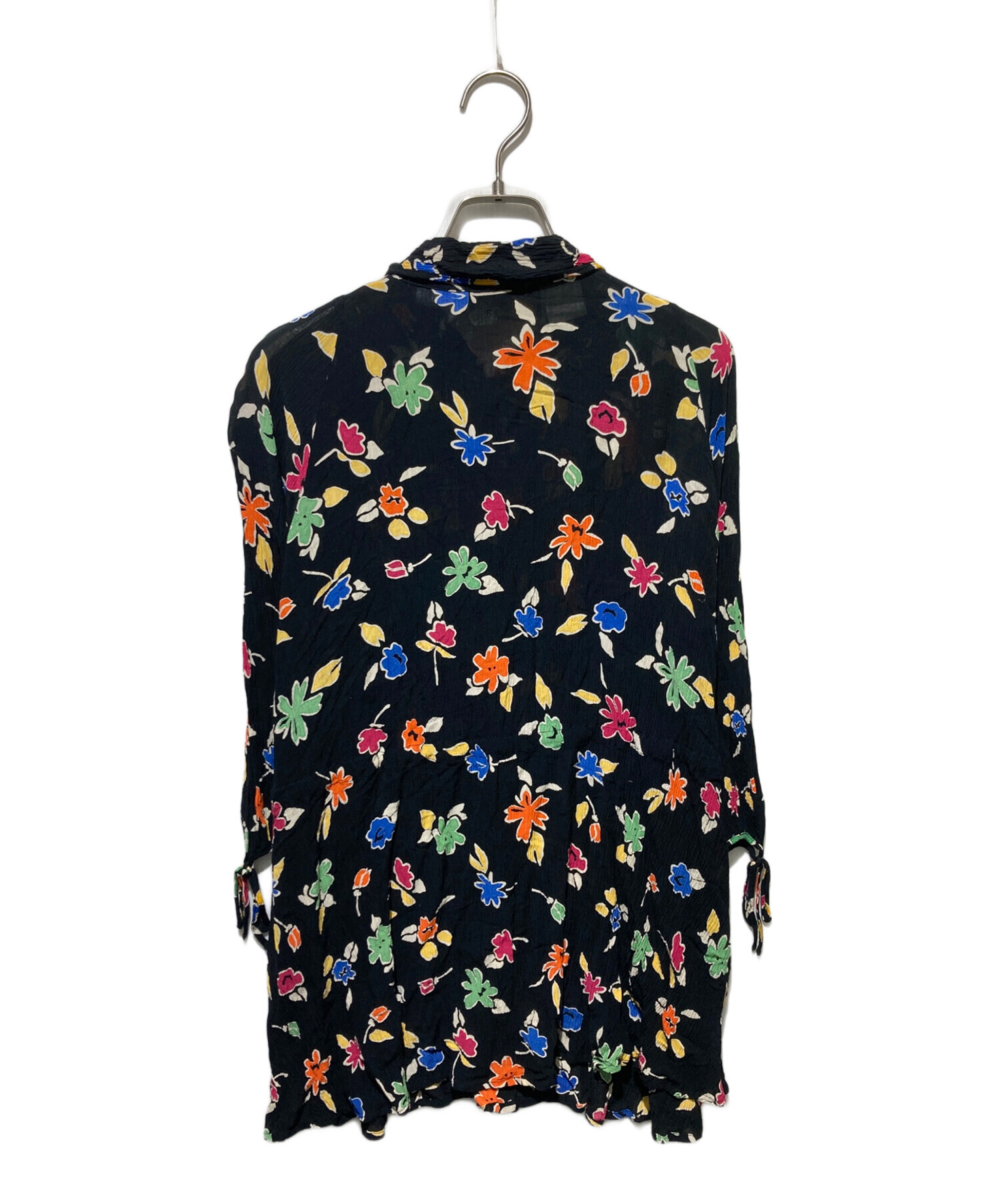 中古・古着通販】FENDI (フェンディ) 花柄プリーツワンピース ブラック 