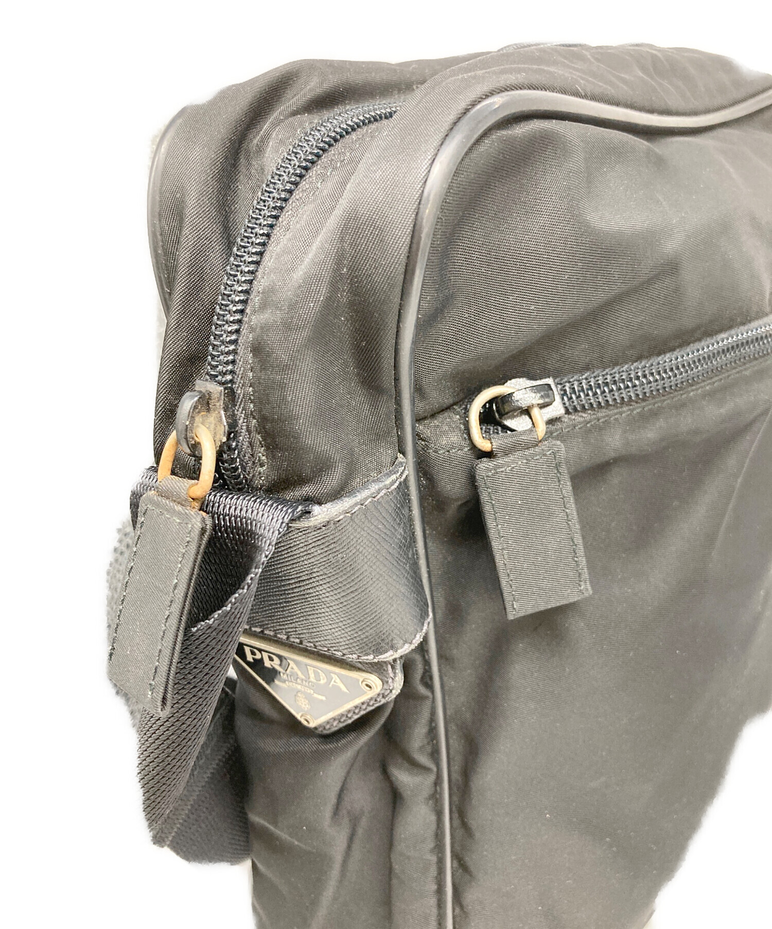 中古・古着通販】PRADA (プラダ) 三角ロゴプレートエクエアショルダー