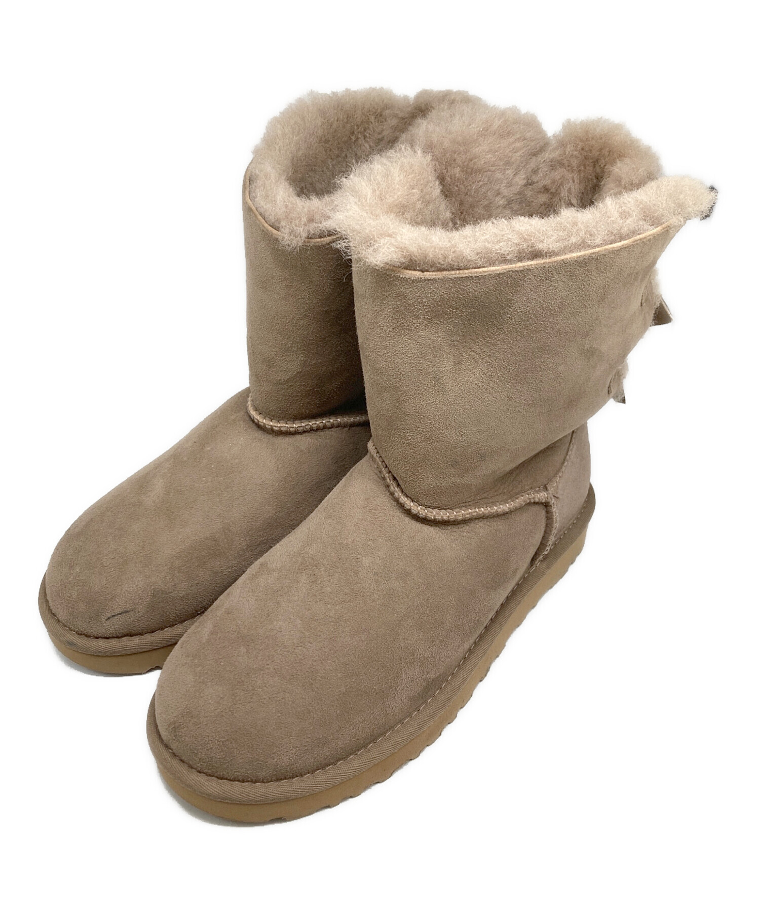中古・古着通販】UGG (アグ) リボンデザインムートンブーツ ベージュ