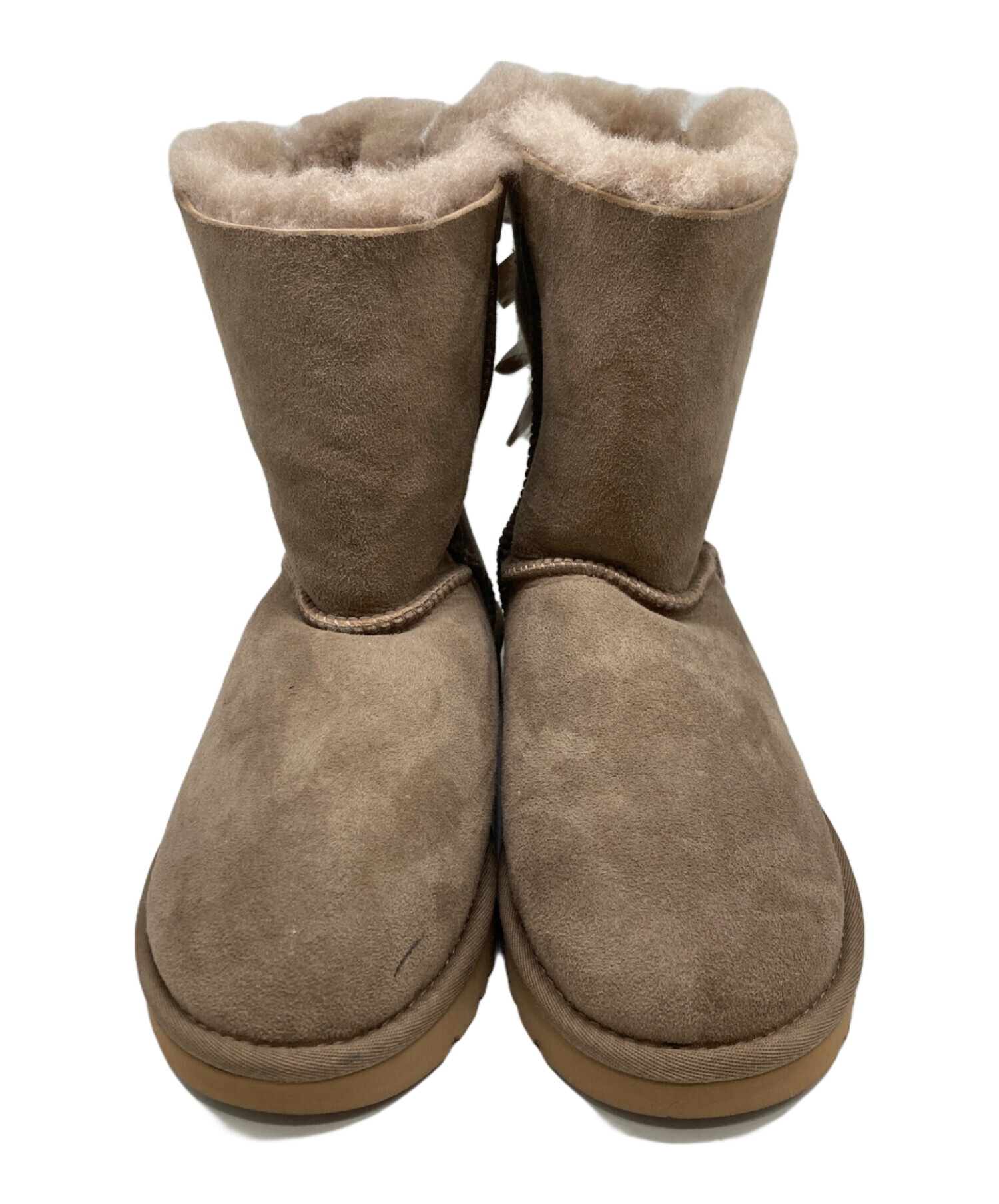 中古・古着通販】UGG (アグ) リボンデザインムートンブーツ ベージュ