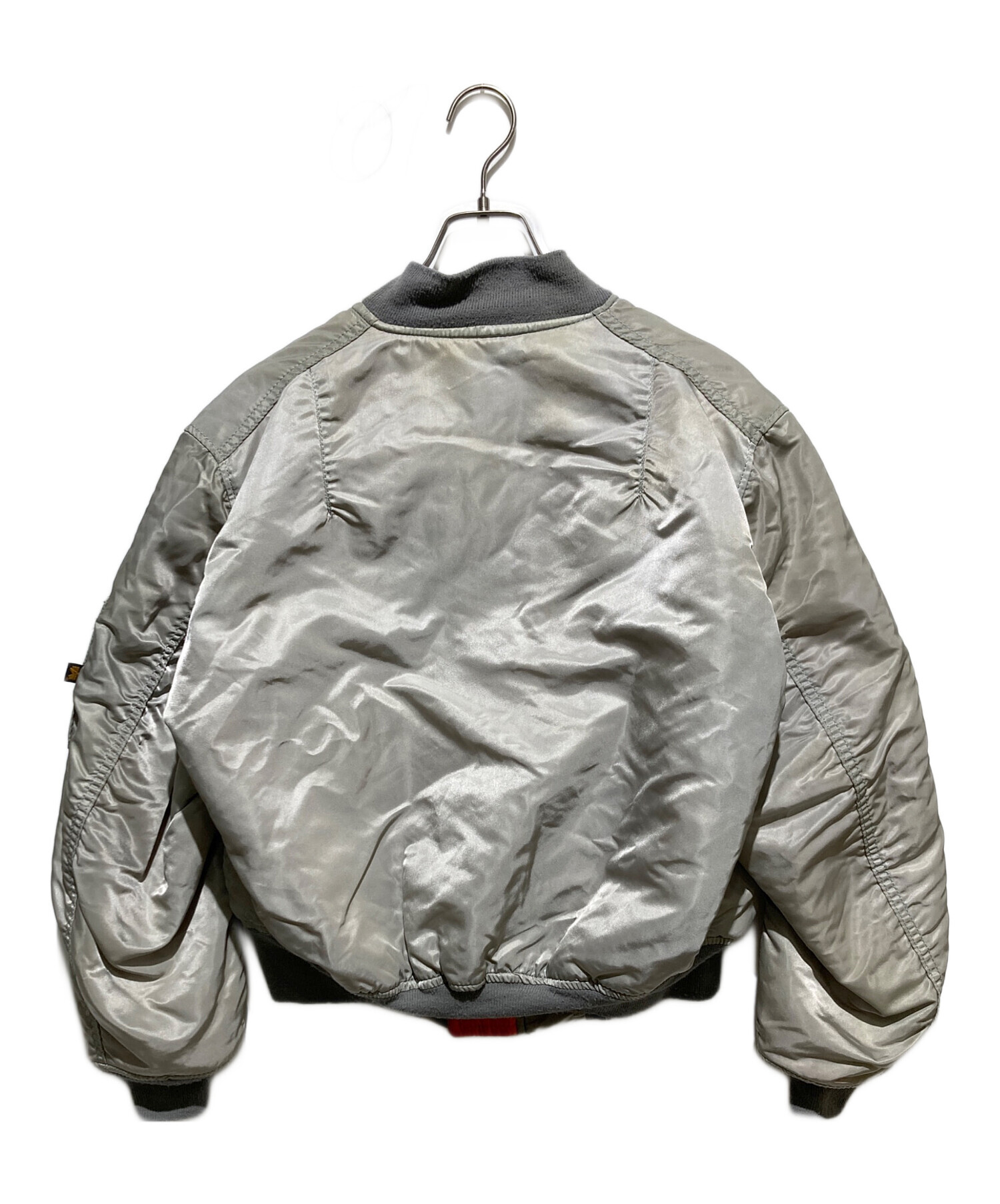 【USA製】90s ALPHA MA-1 フライトジャケット シルバー カーキ 中古・古着通販】ALPHA INDUSTRIES (アルファインダストリーズ) 90s