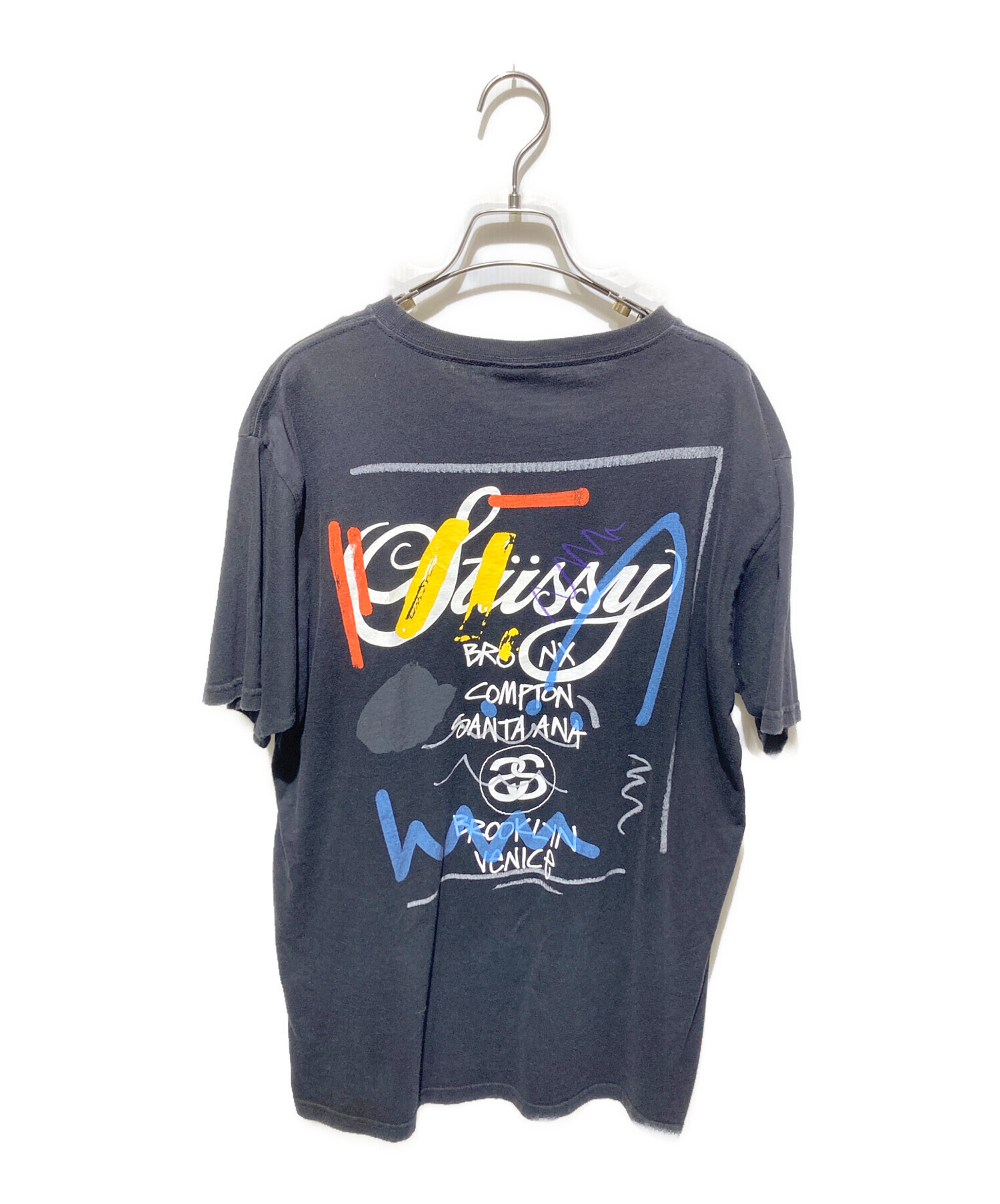 中古・古着通販】stussy (ステューシー) プリントTシャツ ブラック 