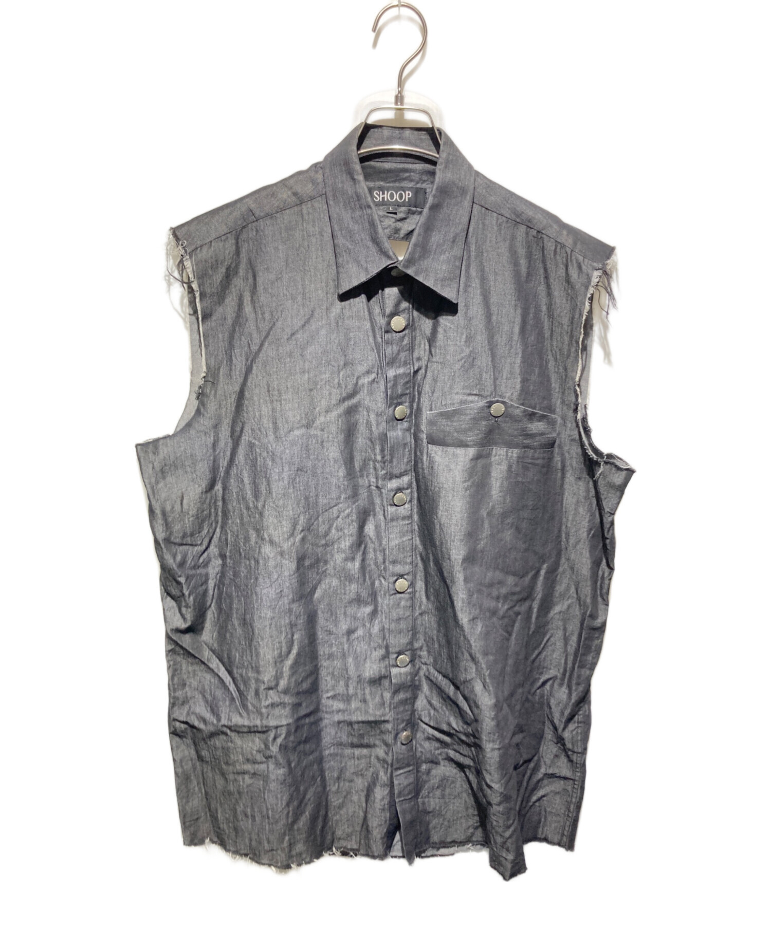 中古・古着通販】shoop (シュープ) ノースリーブカットオフシャツ 