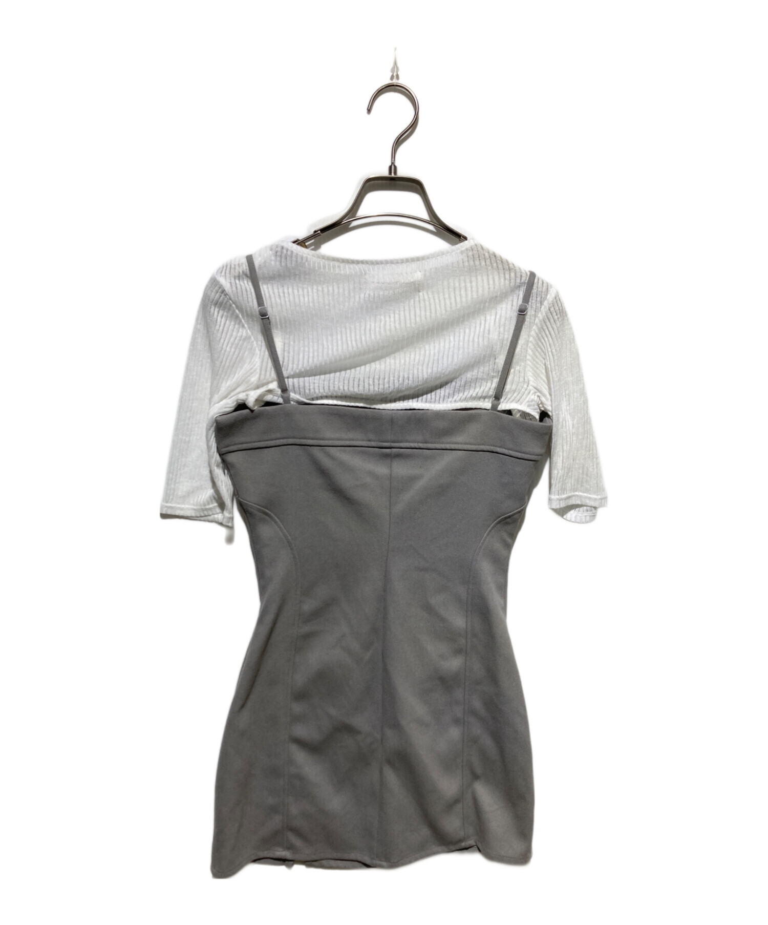中古・古着通販】ANDMARY (アンドマリー) Baby slit mini dress グレー