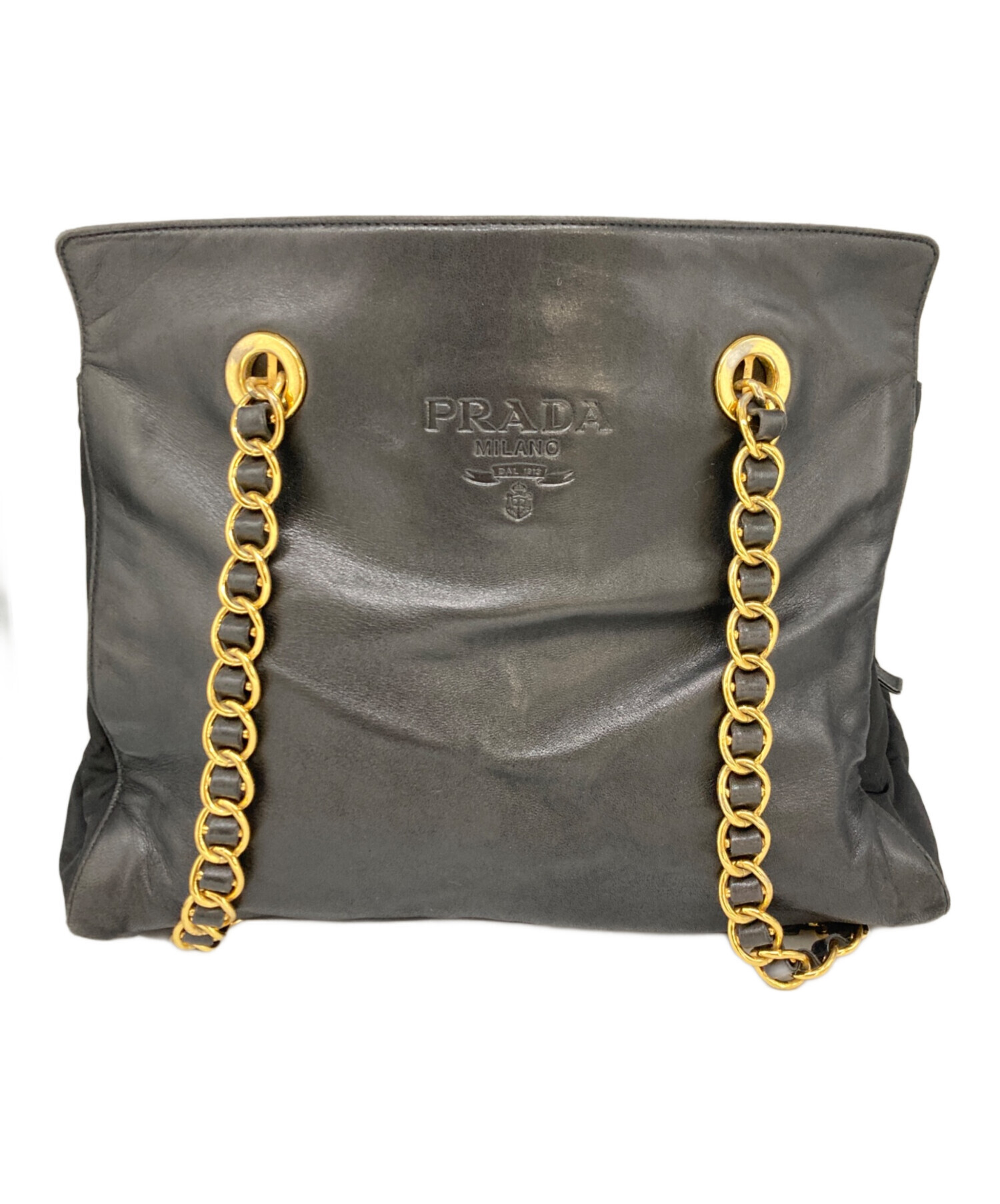 中古・古着通販】PRADA (プラダ) ロゴモチーフチェーントートバッグ