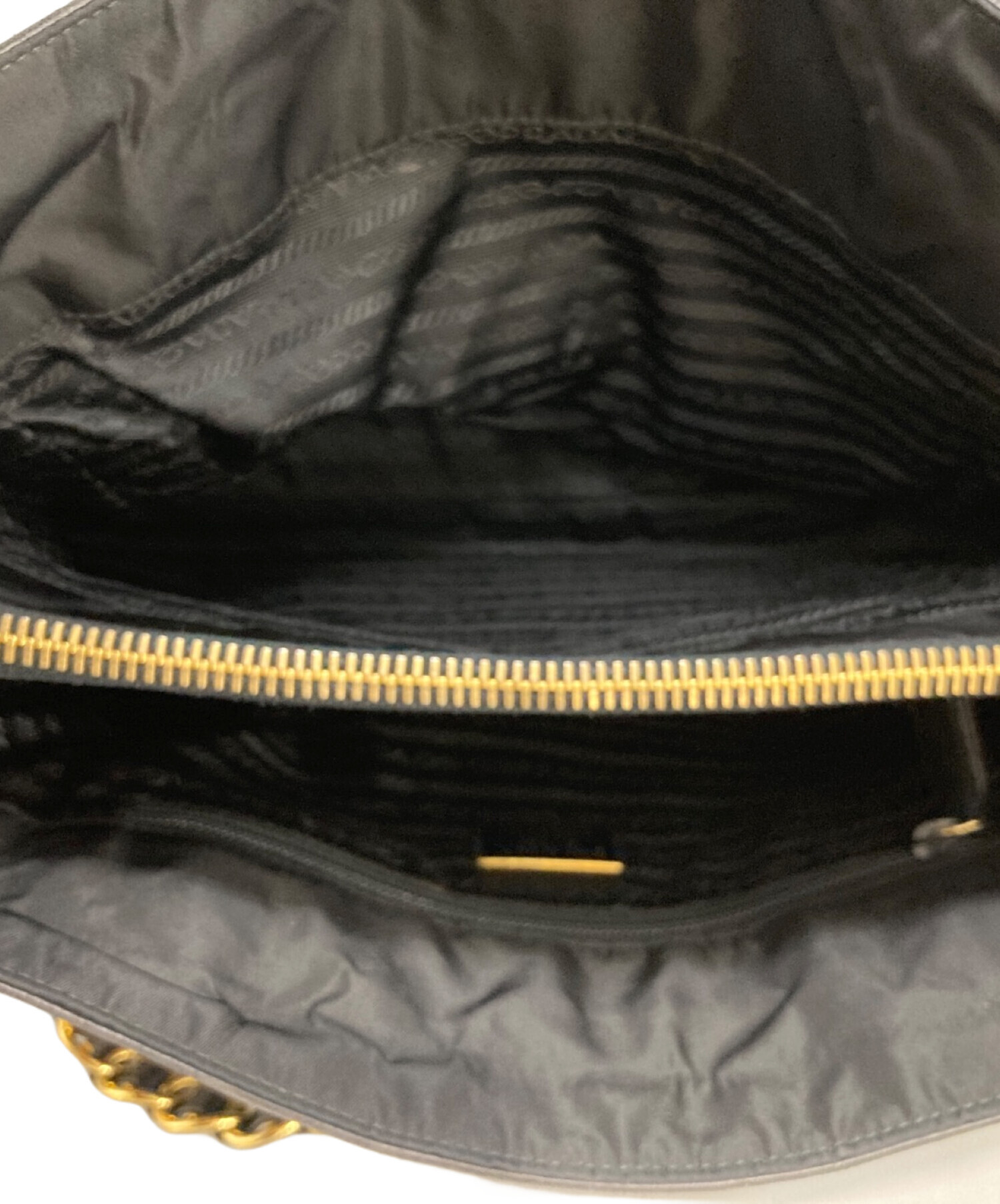中古・古着通販】PRADA (プラダ) ロゴモチーフチェーントートバッグ