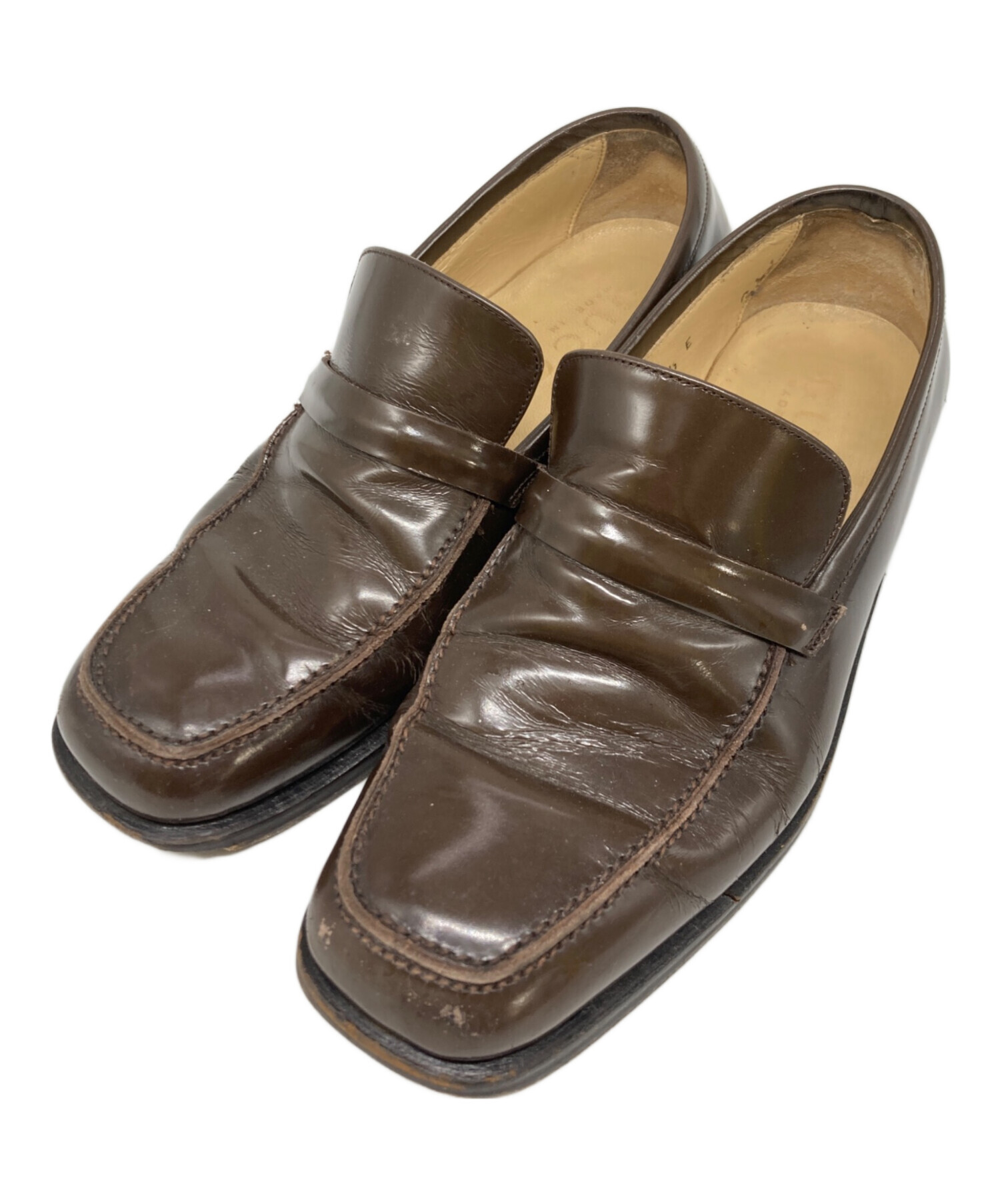 GUCCI ブラウン ローファー 8サイズ　中古品 中古・古着通販】GUCCI (グッチ) スクエアトゥローファー ブラウン