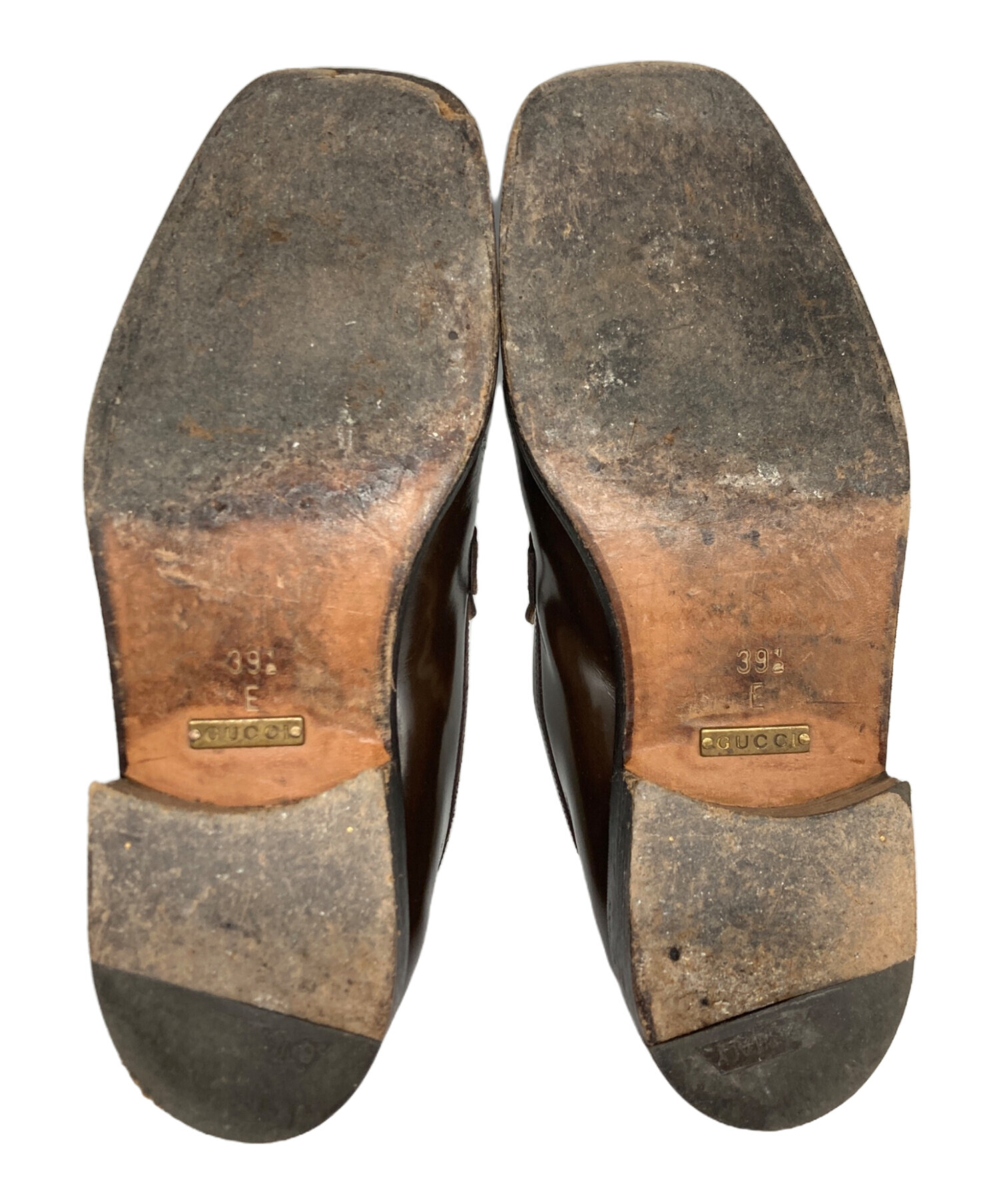 未使用GUCCI ダークブラウン スクエアトゥ ハイヒール37.5 中古・古着通販】GUCCI (グッチ) スクエアトゥローファー ブラウン