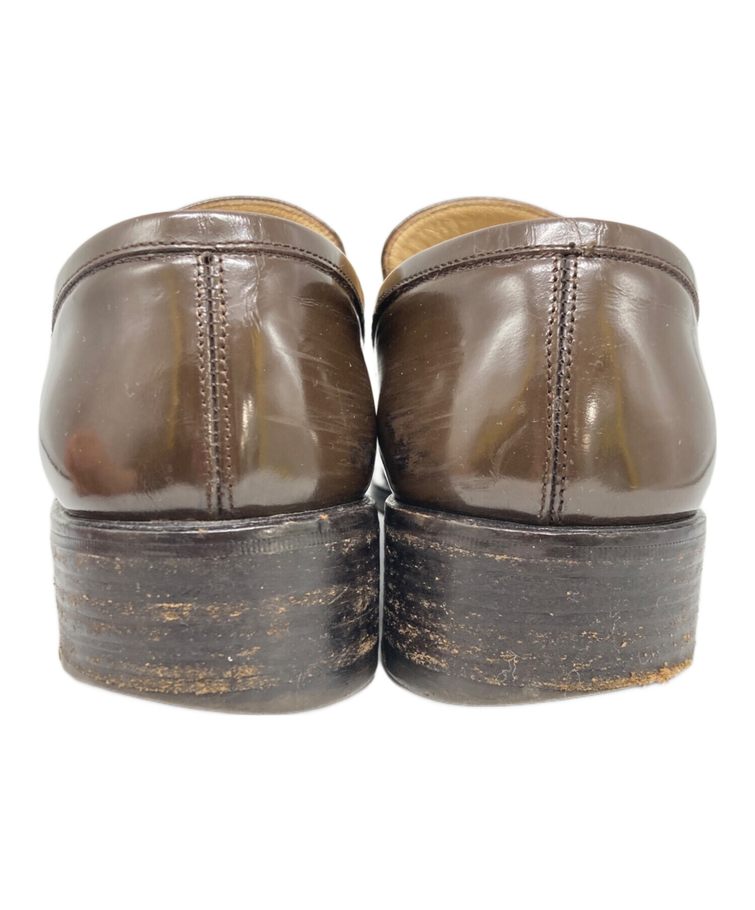 中古・古着通販】GUCCI (グッチ) スクエアトゥローファー ブラウン