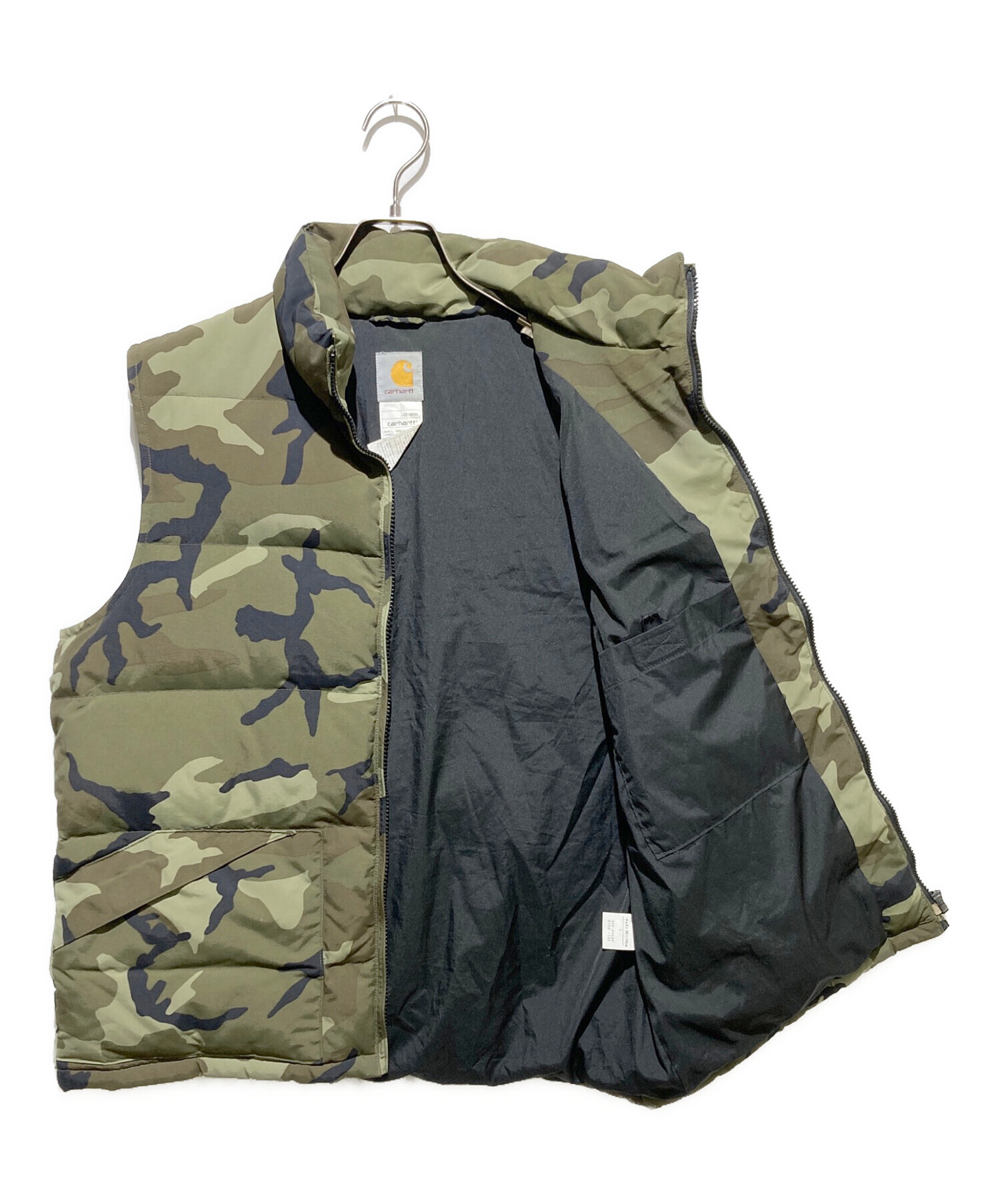 【carhartt/カーハート】ダウンベスト　カモフラージュ柄　レディース　M 中古・古着通販】CarHartt (カーハート) ダウンベスト カーキ サイズ:L