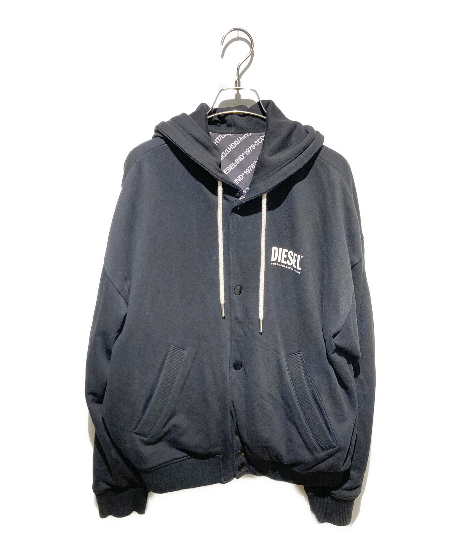 DIESEL ディーゼル 130-140cm ロゴ リバーシブル ジャケット DIESEL(ディーゼル) リバーシブルジャケット ブラック サイズ M