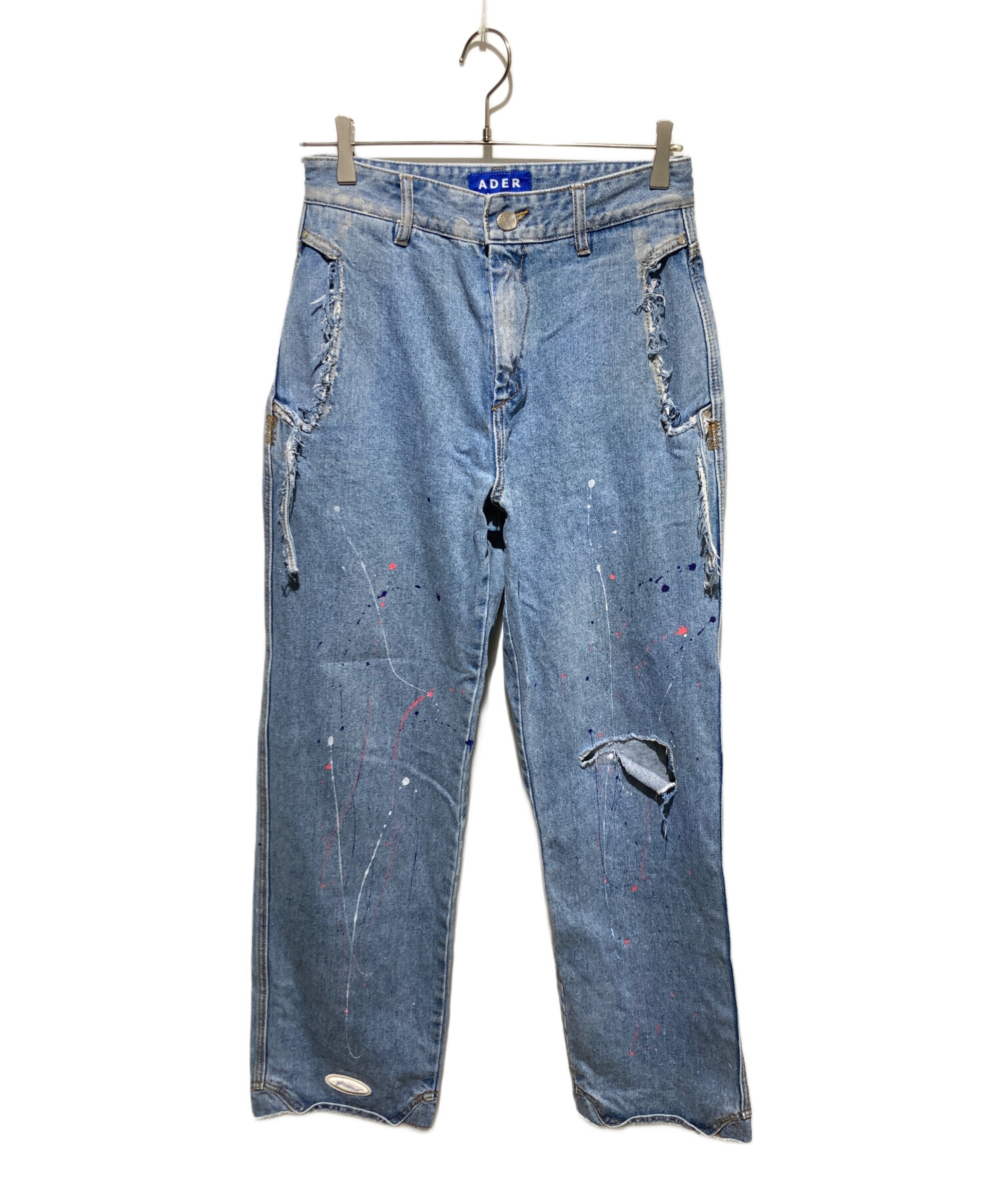 ADER error ルエタ ダメージ加工 ジップフライ デニムパンツ 中古・古着通販】ADER error (アーダーエラー) 20ss ペイントデニム