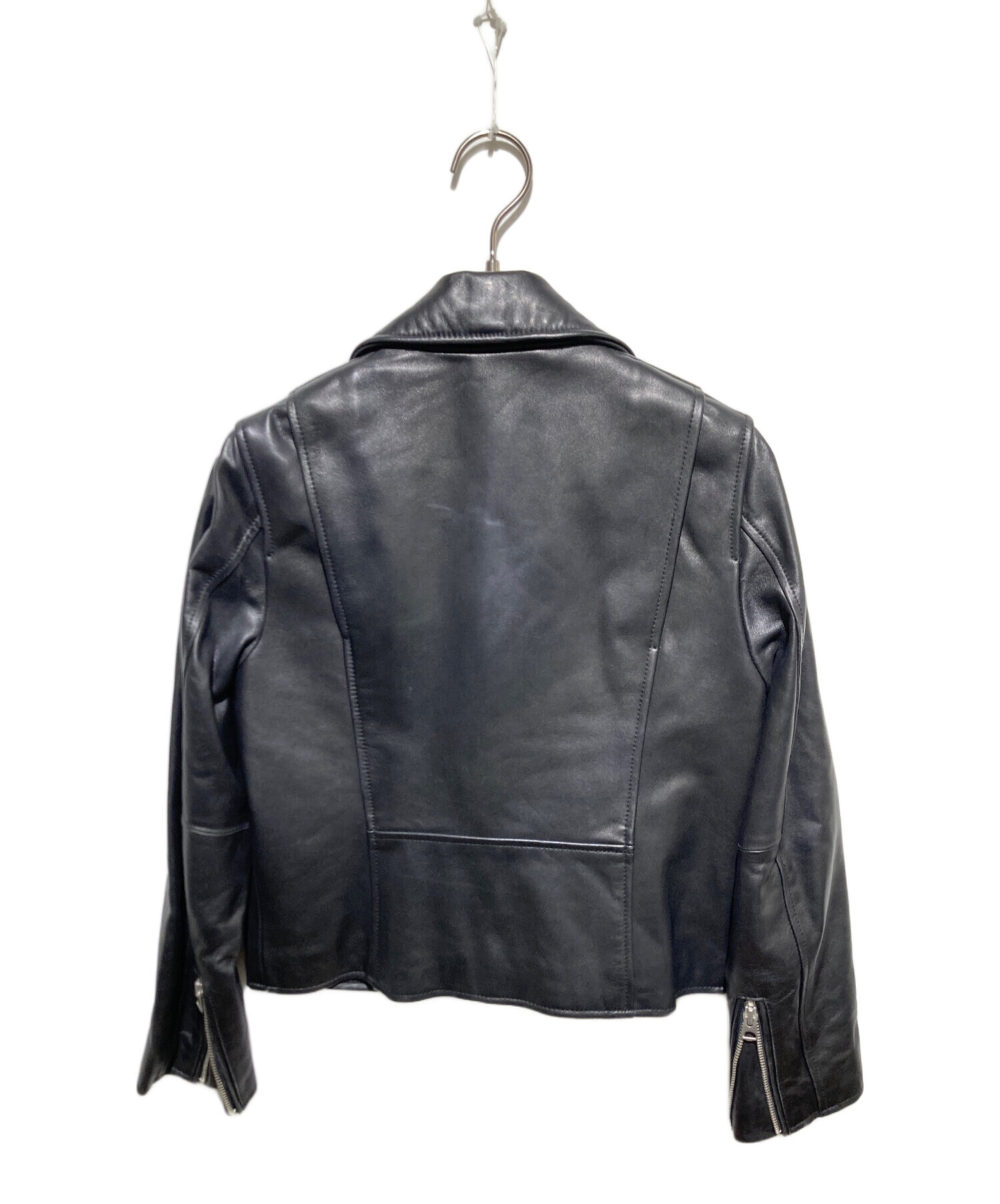 【羊革】ADAM ET ROPE レザー ライダースジャケット 黒 L ダブル 中古・古着通販】Adam et Rope (アダム エ ロペ) ダブルライダース