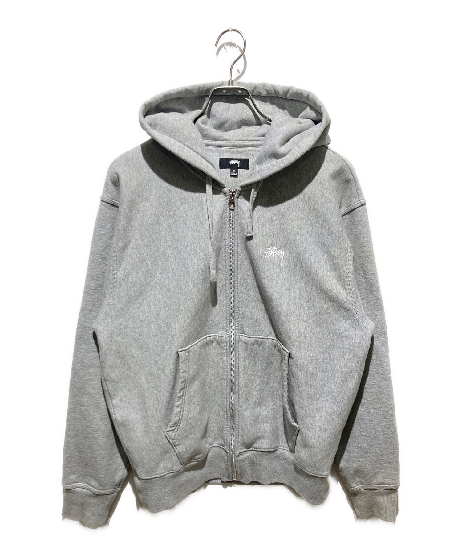 中古・古着通販】stussy (ステューシー) STOCK LOGO ZIP HOODIE グレー