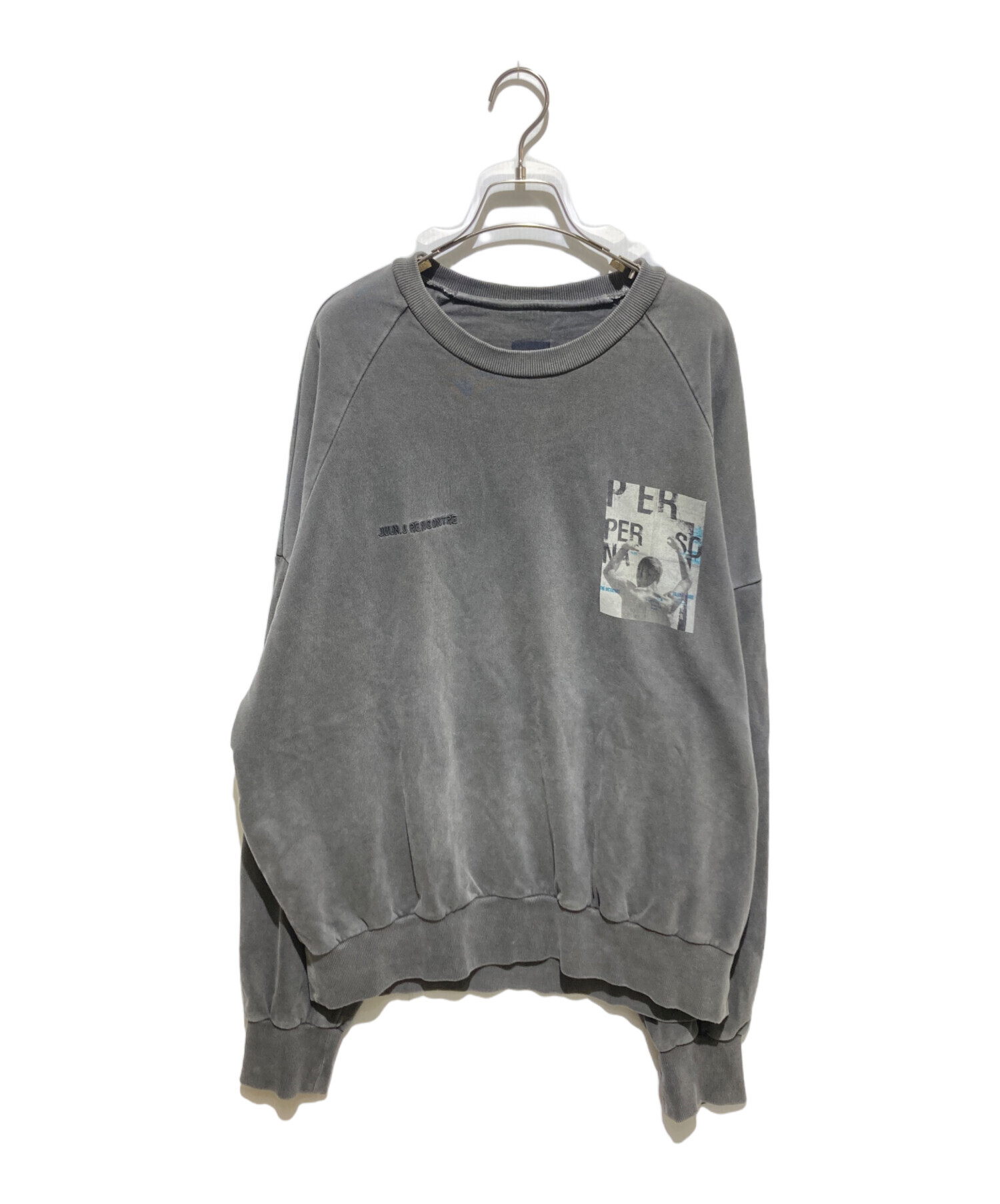 中古・古着通販】Juun.J (ジュン・ジー) GRAPHIC SWEATSHIRT グレー