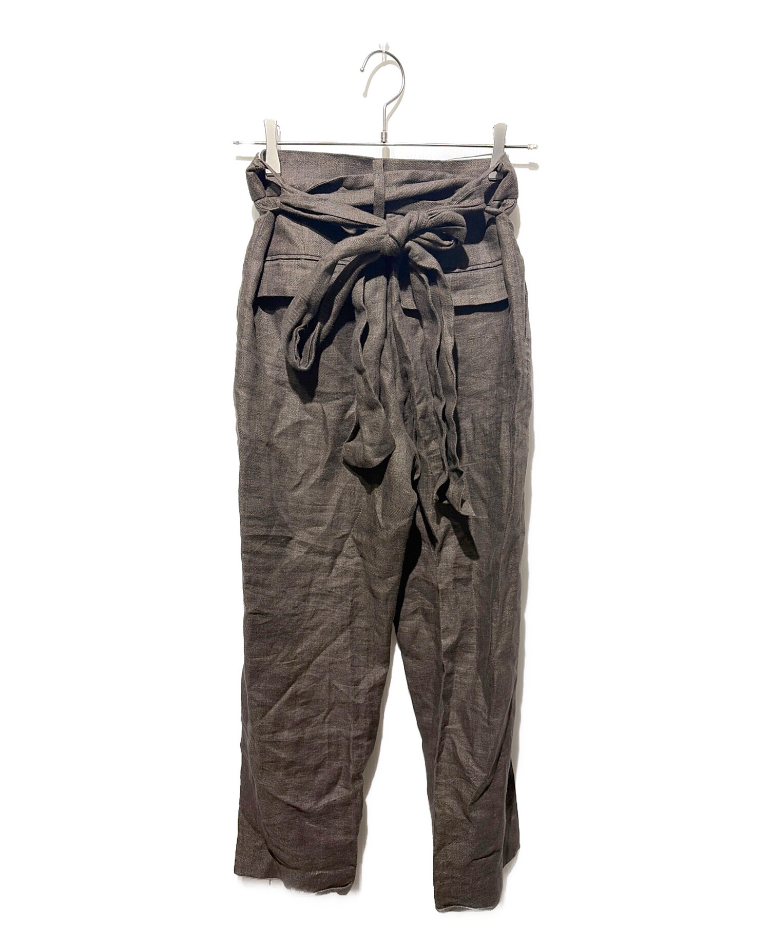 中古・古着通販】EBURE (エブール) リネンベルテッドタックパンツ