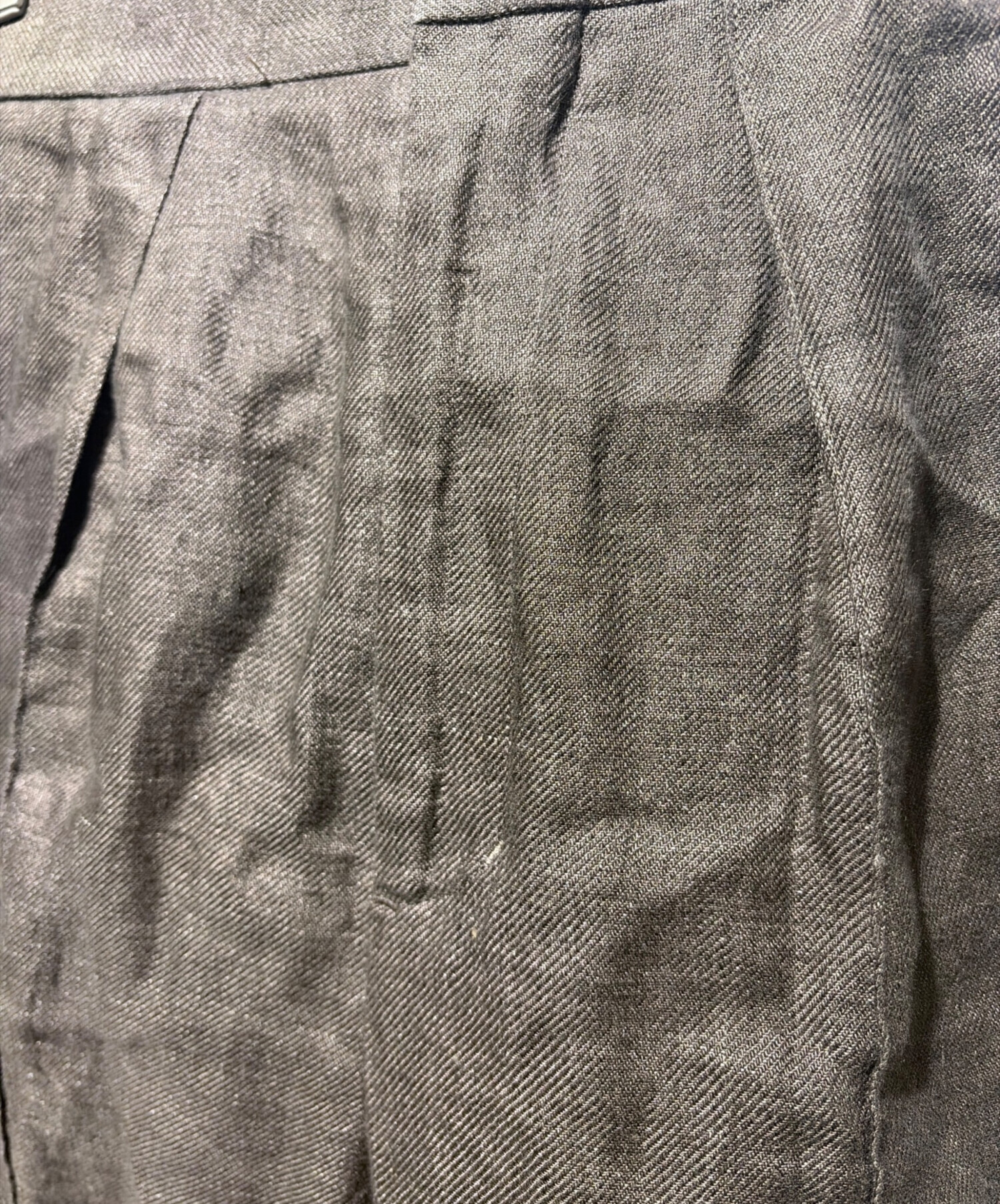 中古・古着通販】EBURE (エブール) リネンベルテッドタックパンツ