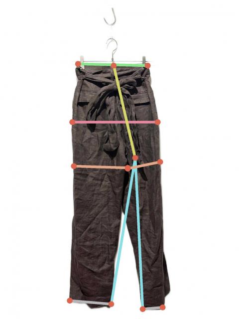 中古・古着通販】EBURE (エブール) リネンベルテッドタックパンツ