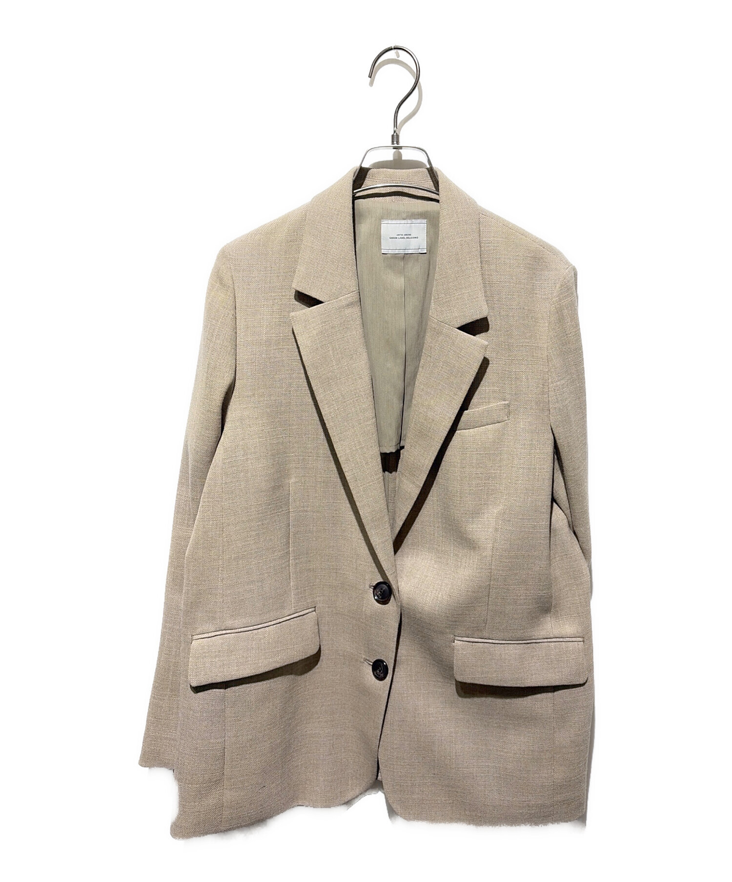 green label relaxing グリーンレーベルリラクシング テーラードジャケット リネン ベージュ レディース 36【古着】【中古】 中古・古着通販】green label relaxing (グリーンレーベルリラクシング